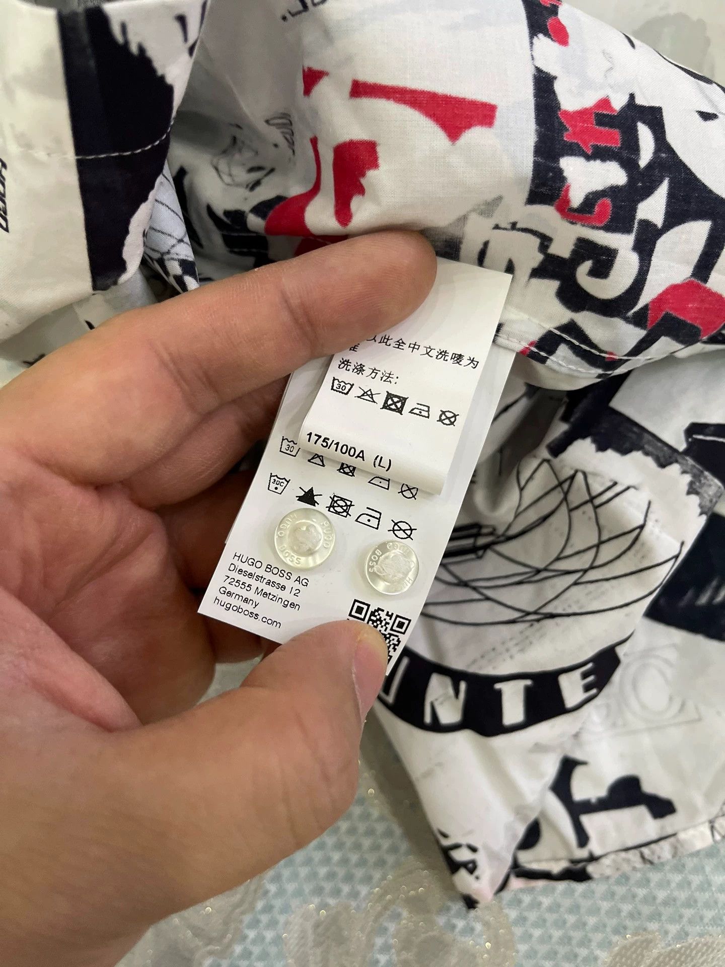 Hugo Boss BOSS Printed Cotton Shirt L New With Tags Size US L / EU 52-54 / 3 - 6 Thumbnail