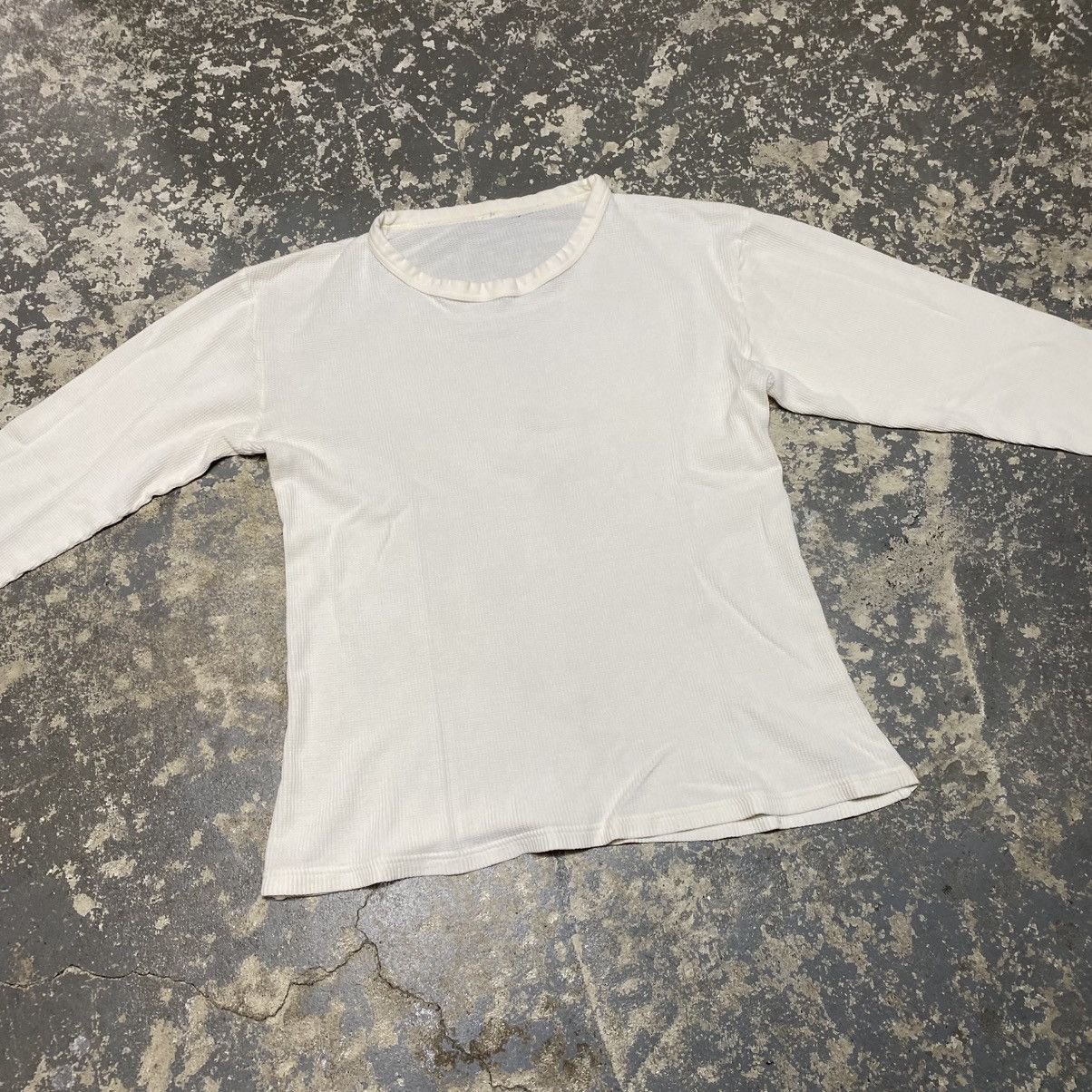 Hanes × Vintage Vintage White Long John Thermal Waffle Long Sleeve 90s Size US XL / EU 56 / 4 - 4 Thumbnail