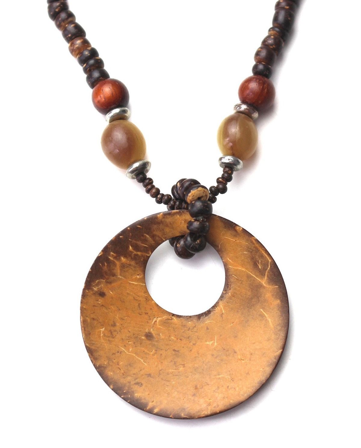 Vintage 2000S JAPANESE HANDCRAFTED COCONUT SHELL NECKLACE Size ONE SIZE - 3 Thumbnail