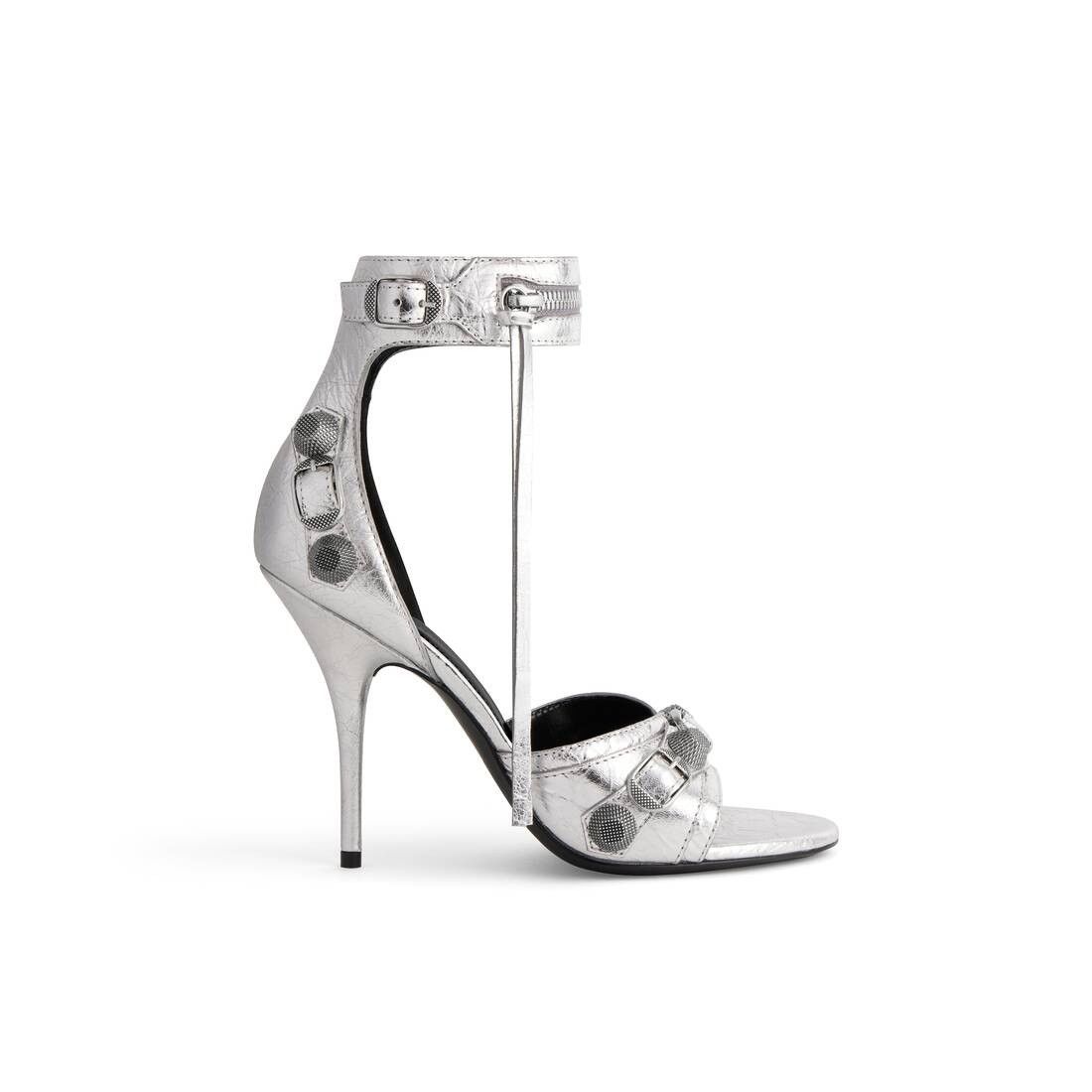 o1w1db10625 Cagole 110mm Sandals Metallized in Silver
