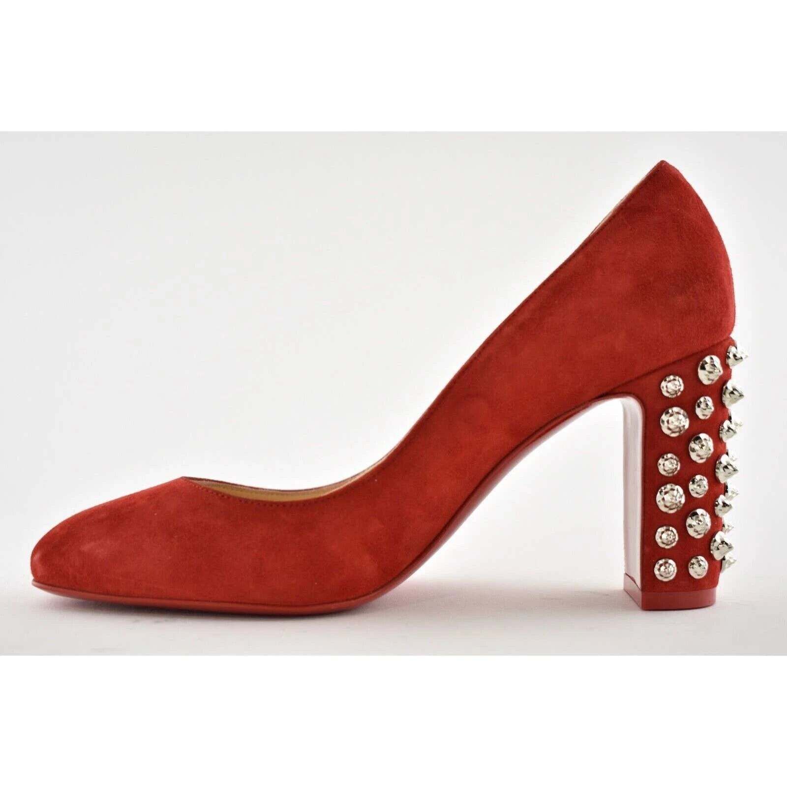 Christian Louboutin Christian Louboutin Donna Stud Spikes 85 Loubi Red Silver Size US 8.5 / IT 38.5 - 9 Thumbnail
