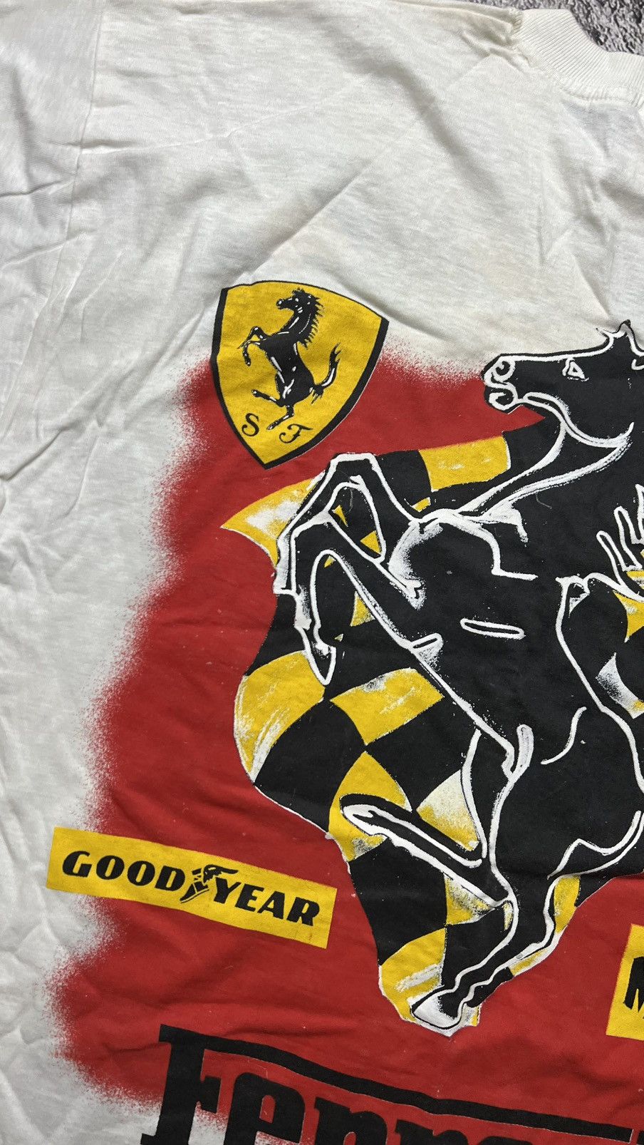 Ferrari VTG 90’s Ferrari G.Berger 412 T2 overprinted AGIP t shirt Size US XXL / EU 58 / 5 - 8 Thumbnail
