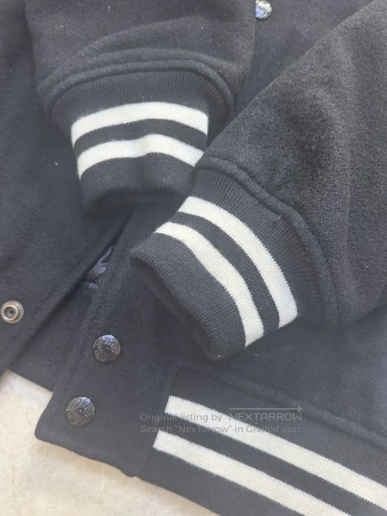 Neighborhood Neighborhood Black Wool Padded Embroidered Baseball Jacket Size US L / EU 52-54 / 3 - 6 Thumbnail