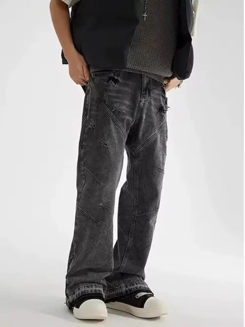 Japanese Brand Miyauchi x Rena high street washed loose ripped jeans Size US 28 / EU 44 - 1 Thumbnail