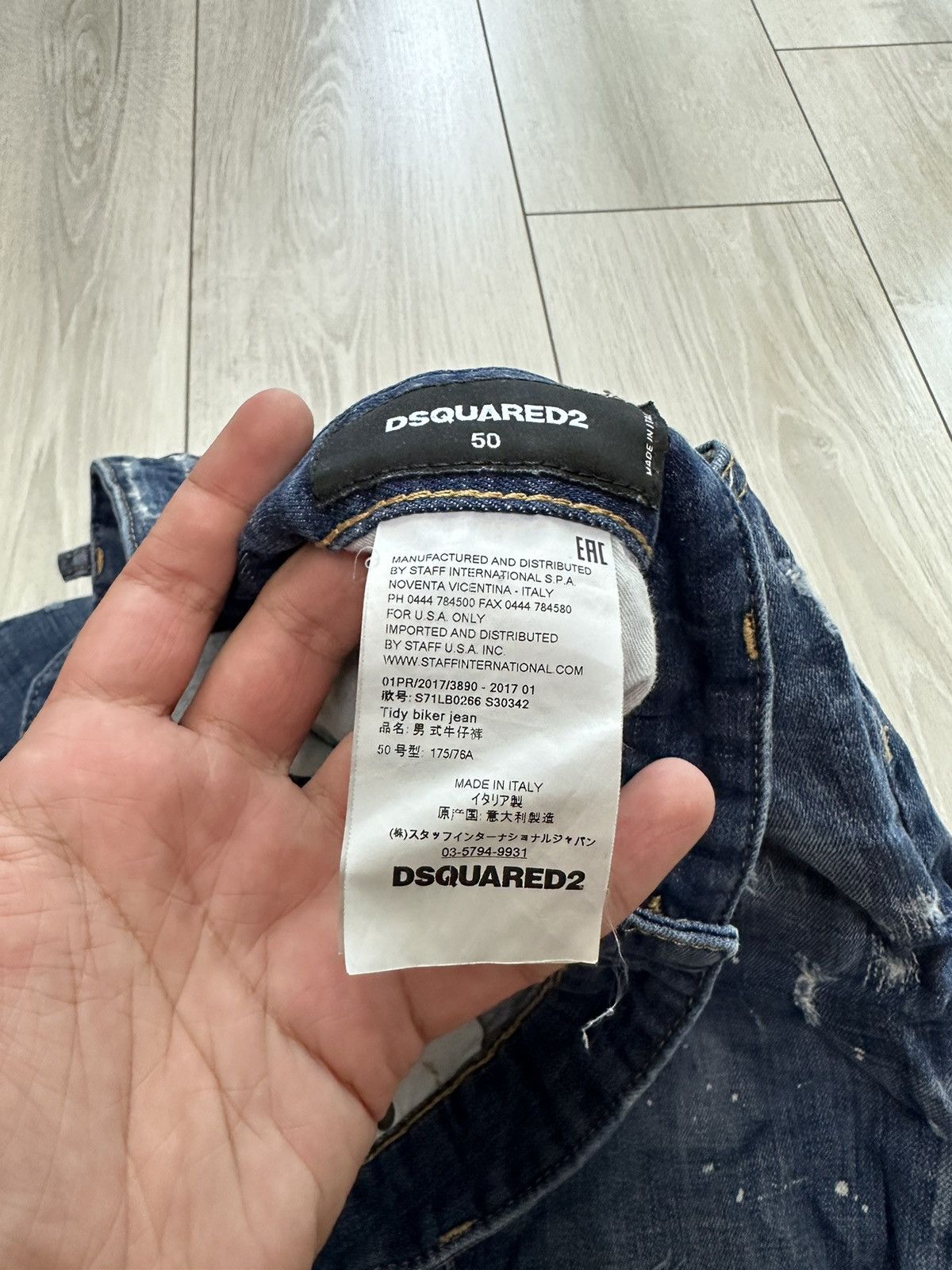 Dsquared2 Dsquared2 Tidy Biker Distressed Denim Jeans Pants (A033) Size US 34 / EU 50 - 11 Thumbnail