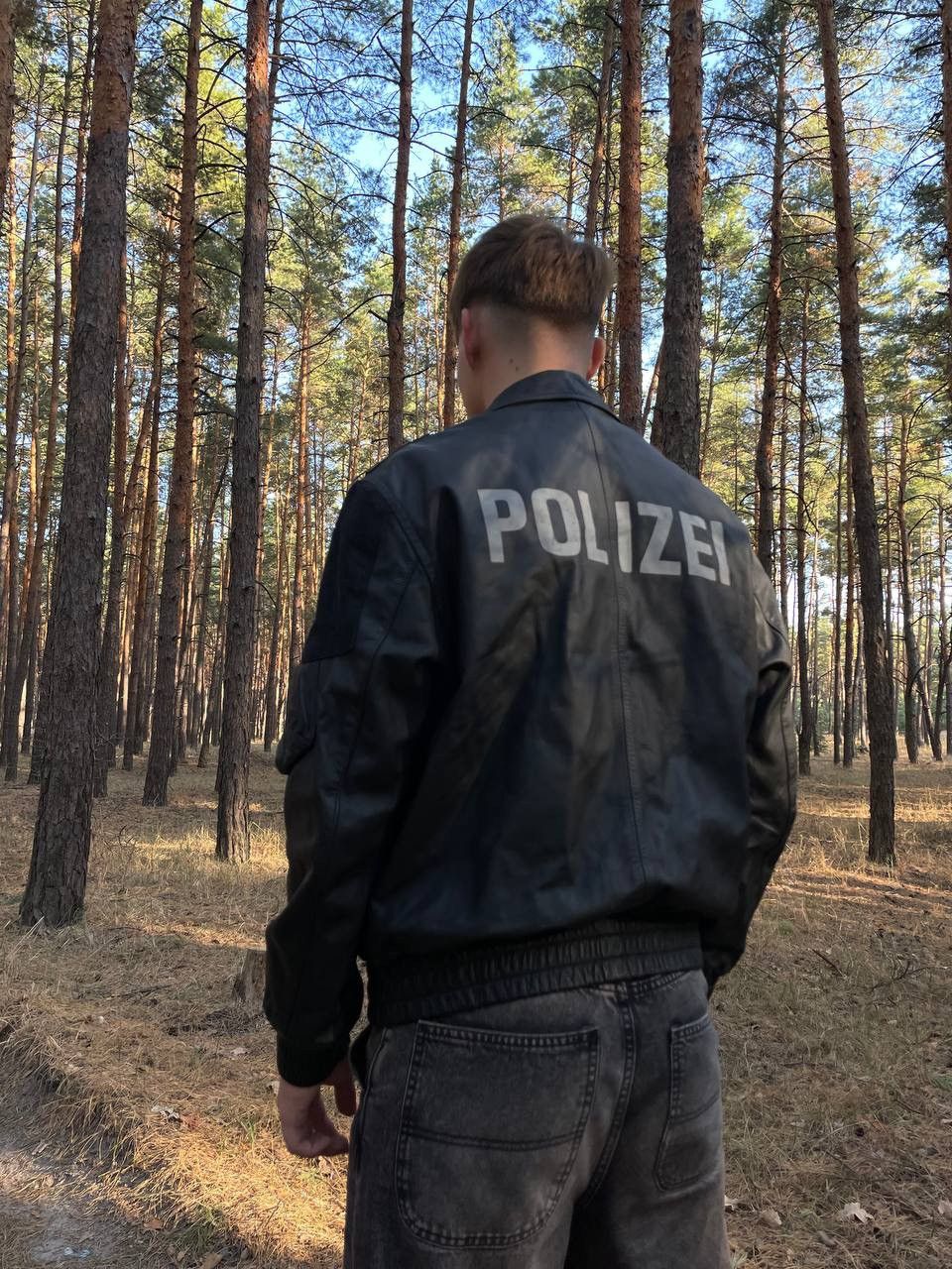 Hysteric Glamour Polizei Vintage OG German Leather Boxy Black Zip Jacket Rare Size US L / EU 52-54 / 3 - 3 Thumbnail