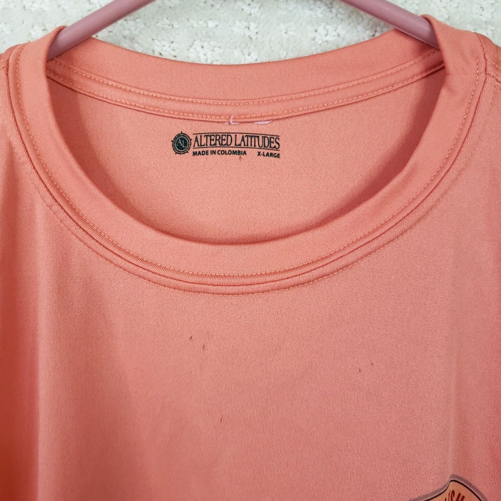 Vintage Altered Latitudes Carolina BILLFISH Classic Long Sleeve Peach Map T-Shirt XL Size US XL / EU 56 / 4 - 6 Thumbnail