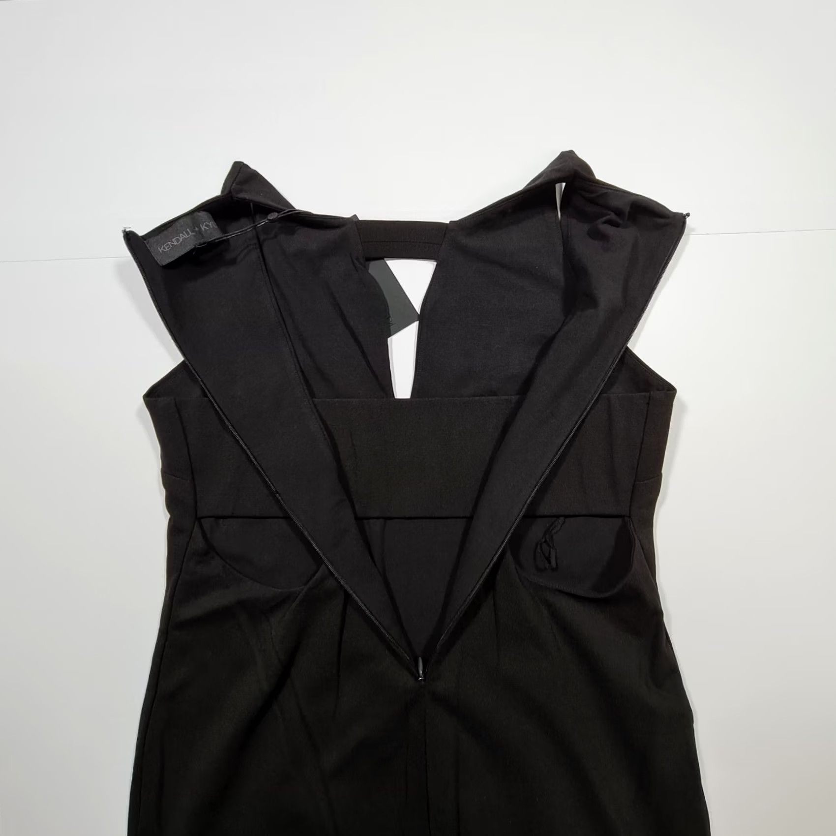 Vintage Kendall & Kylie Dress Womens Black Large Sleeveless Round Neck Knee Length Cut Out Bodycon Size L / US 10 / IT 46 - 7 Thumbnail