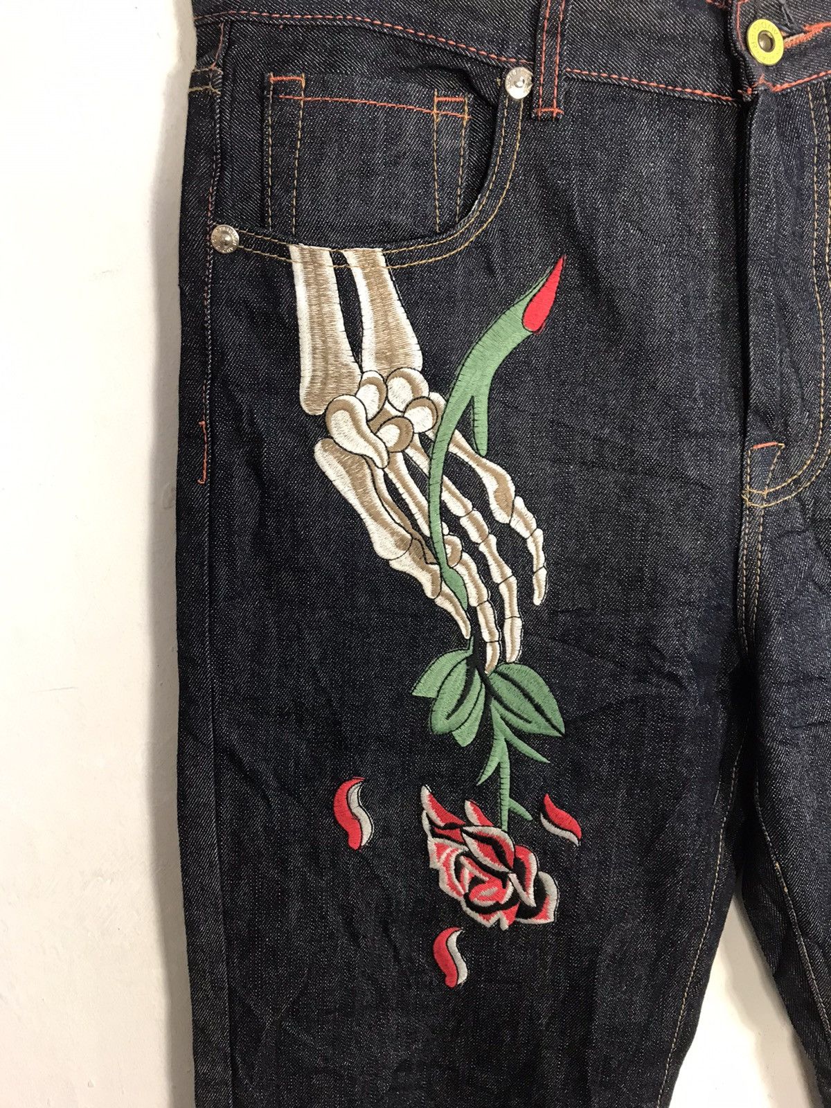 Christian Audigier Ed Hardy Denim Christian Audigier Embroidery Skull Bone Logo Size US 36 / EU 52 - 6 Thumbnail