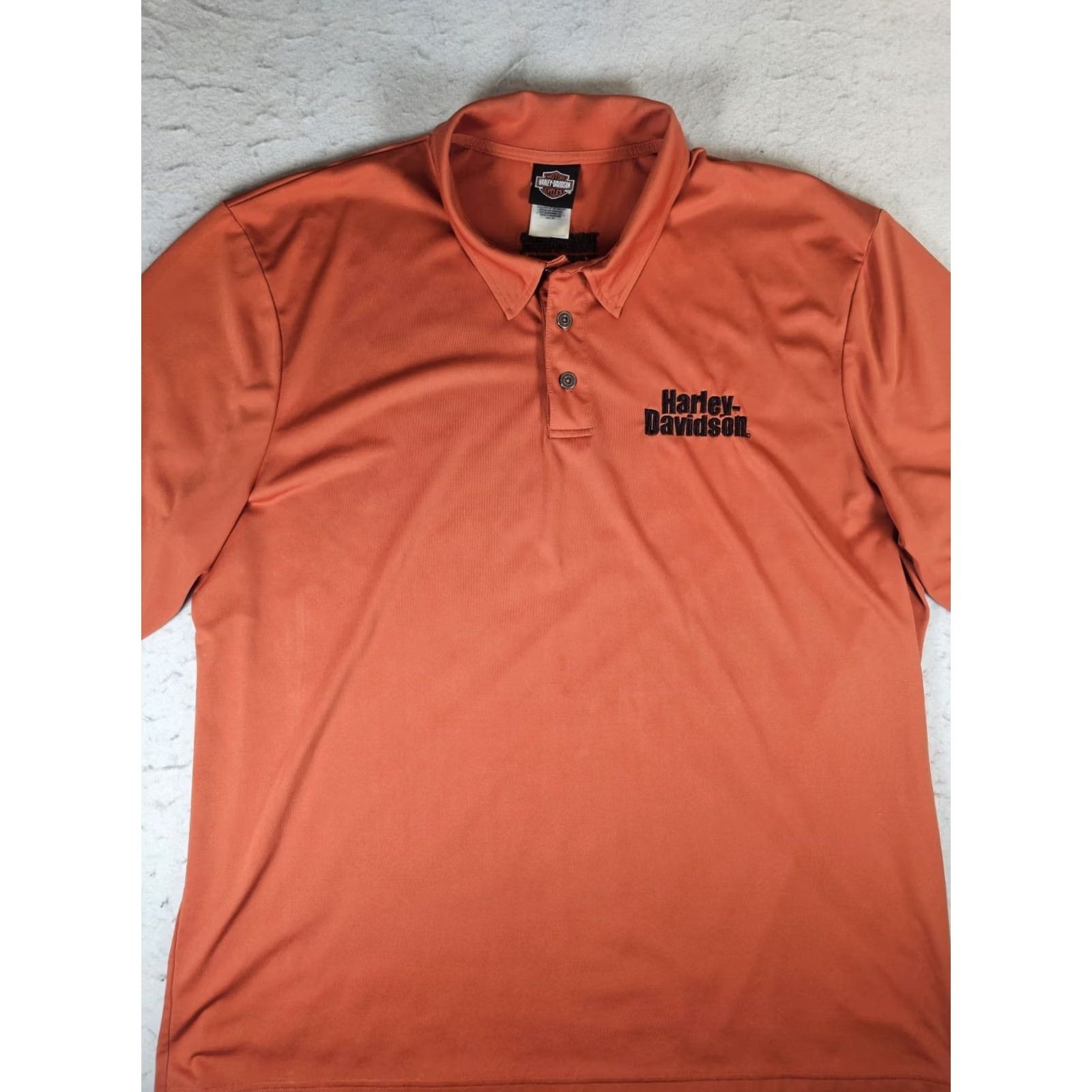 Harley Davidson Harley-Davidson Motorcycle Polo Shirt Orange Thunder Road Ontario HD Mens 3XL Sz 3XL Size US XXL / EU 58 / 5 - 3 Thumbnail