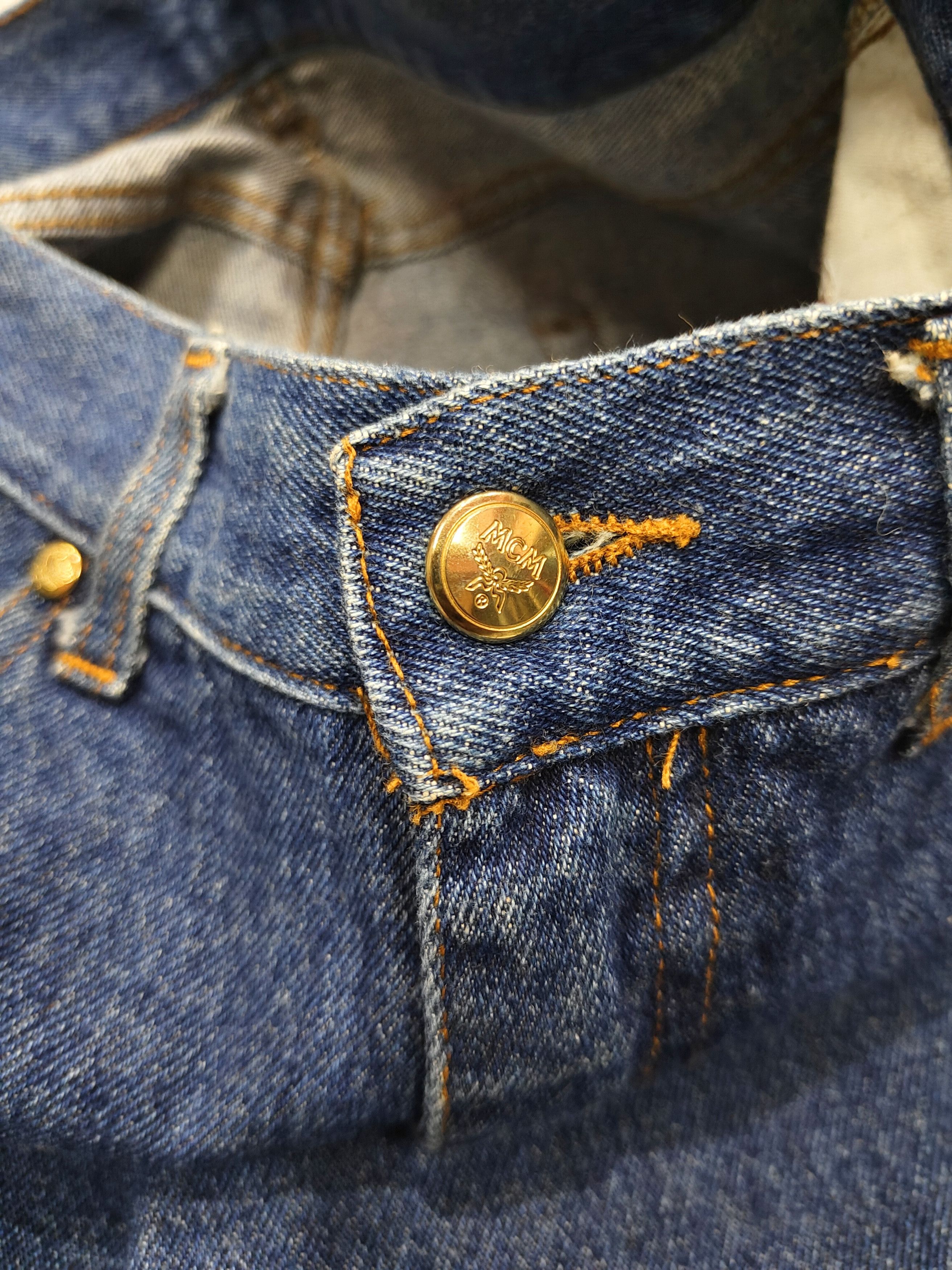 MCM 90s MCM💥Archive Y2K Studded Logo High Waist Baggy Jeans Size 31" - 8 Thumbnail