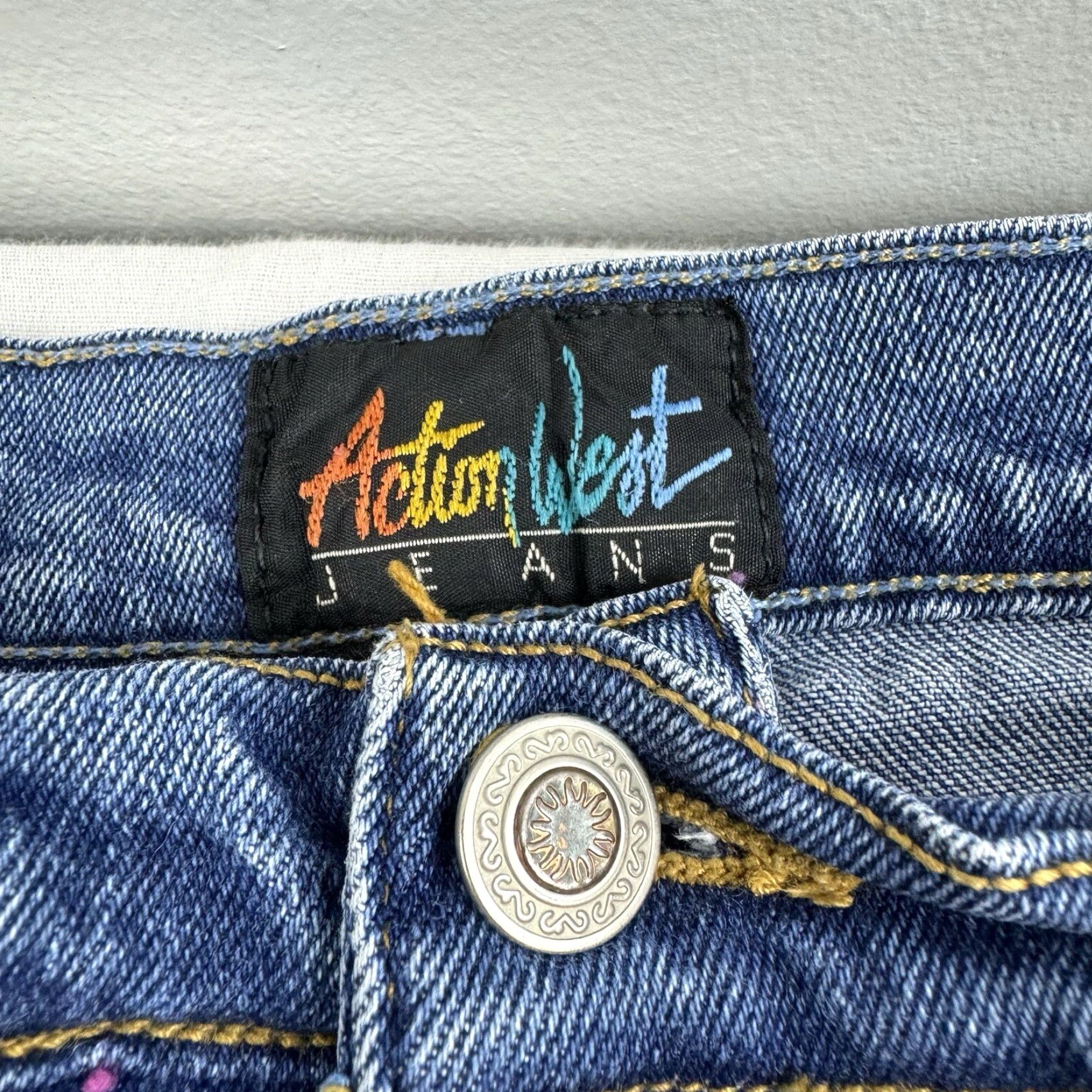 Vintage VINTAGE Action West Jeans Womens 32 Blue Mom Jeans 1980s 70s High Waist Classic Size 24" / US 00 / IT 34 - 4 Thumbnail