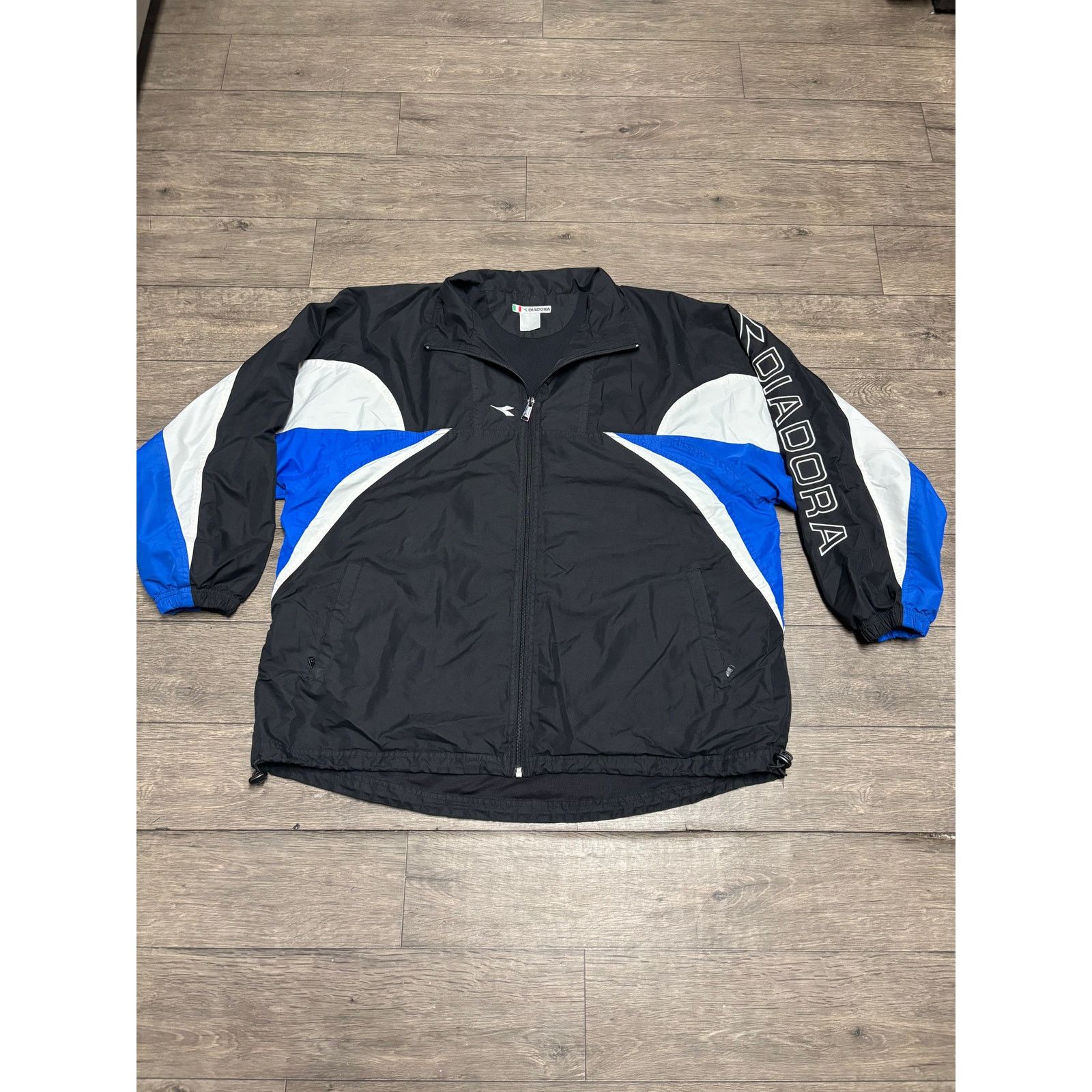 Diadora × Vintage Vintage Diadora Tracksuit Black Blue Sz XL 90s Size US XL / EU 56 / 4 - 2 Thumbnail