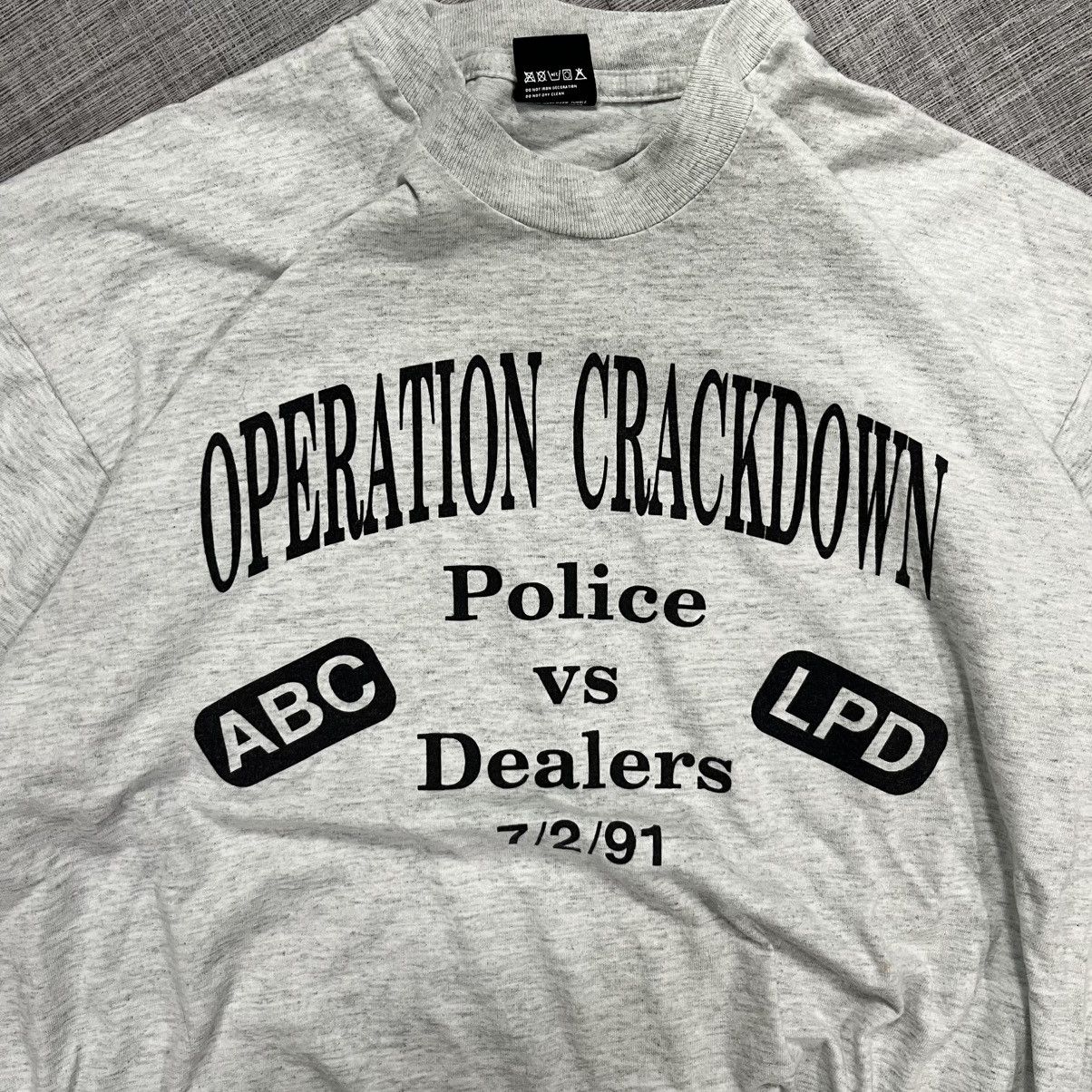 Vintage VTG 90s Operation Crack Down Police Tee Size US XL / EU 56 / 4 - 2 Thumbnail