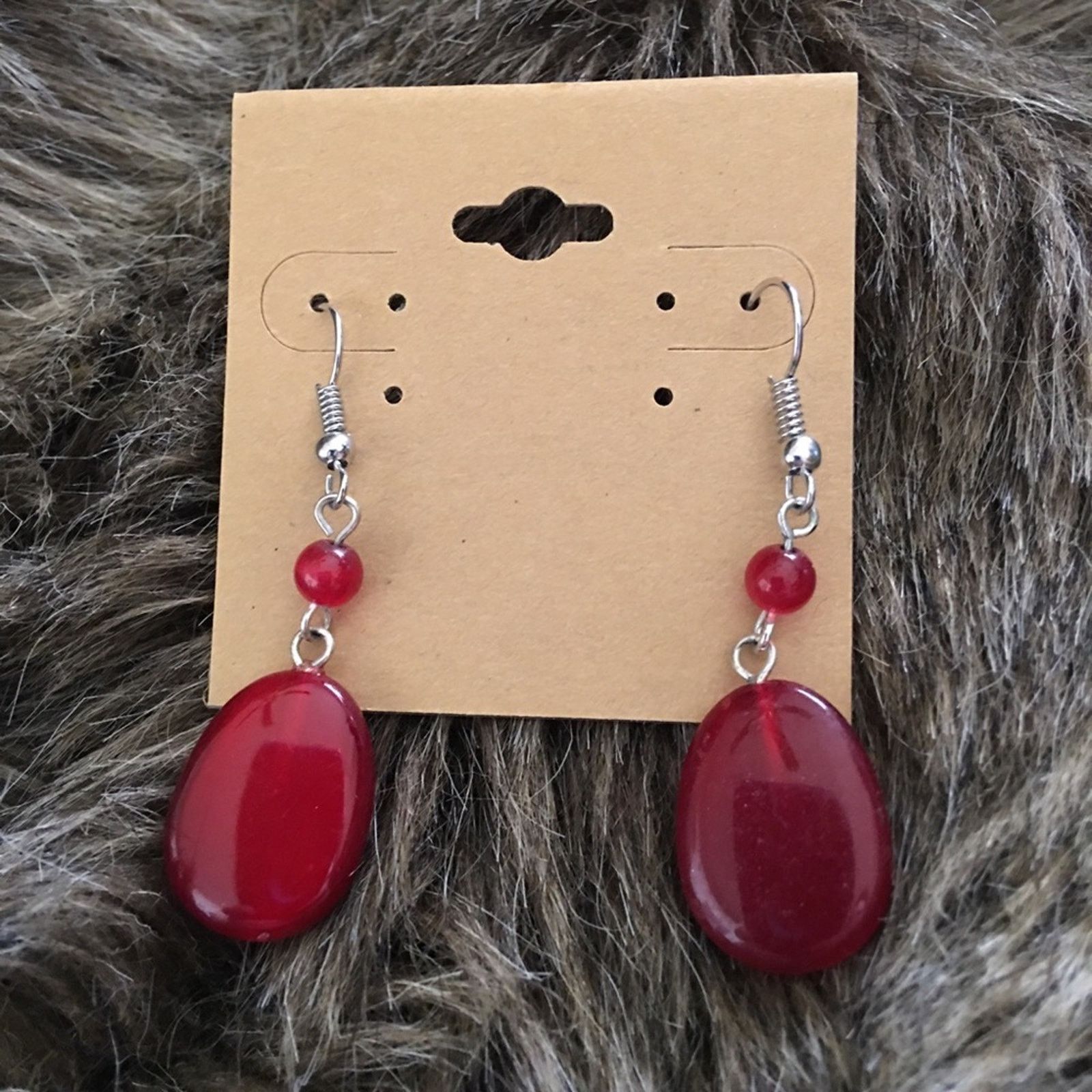 Vintage Vintage repurpose red glass drop earrings Size ONE SIZE - 2 Thumbnail