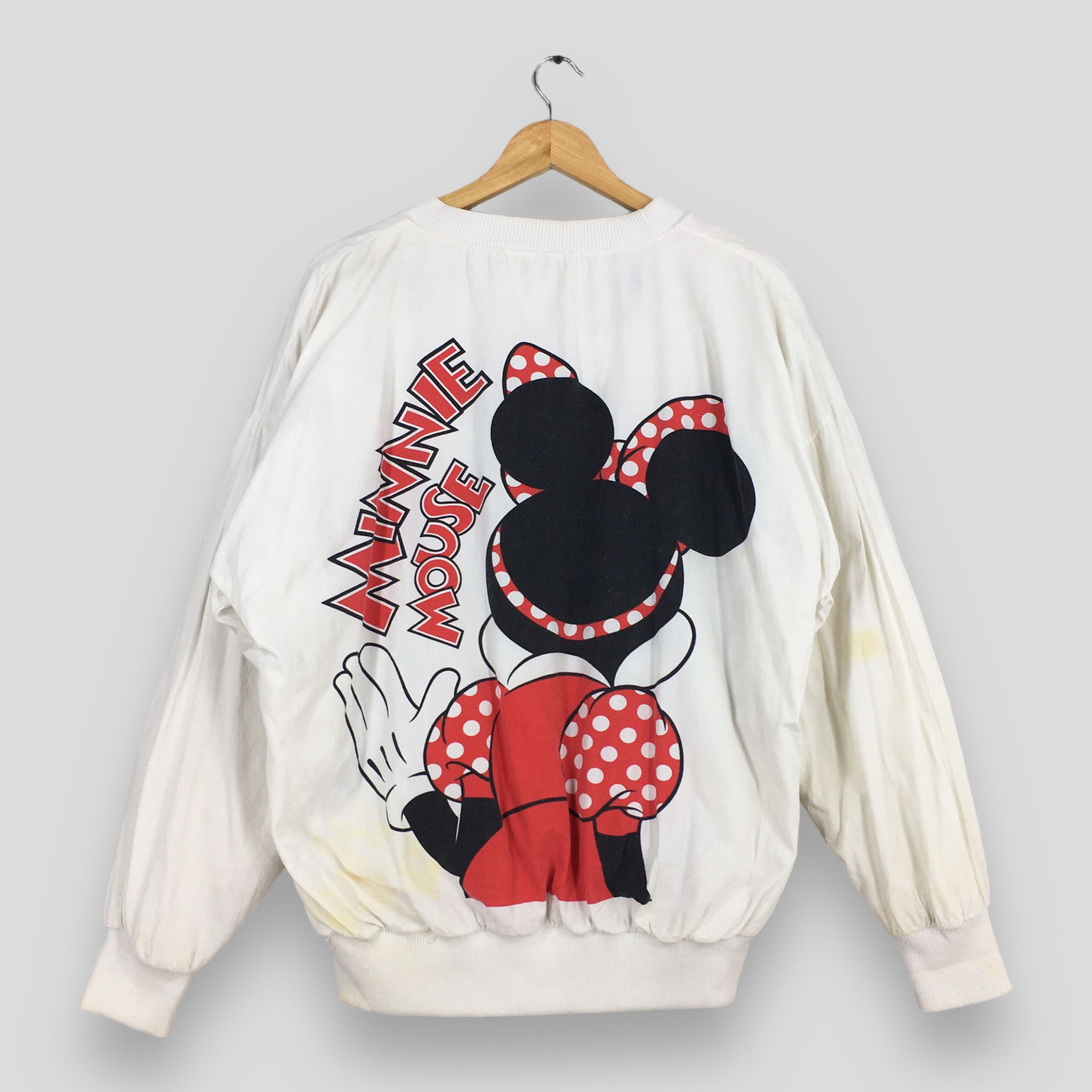 Disney Vintage 90s Minnie Mouse White Sweatshirt XLarge Size US XL / EU 56 / 4 - 7 Thumbnail