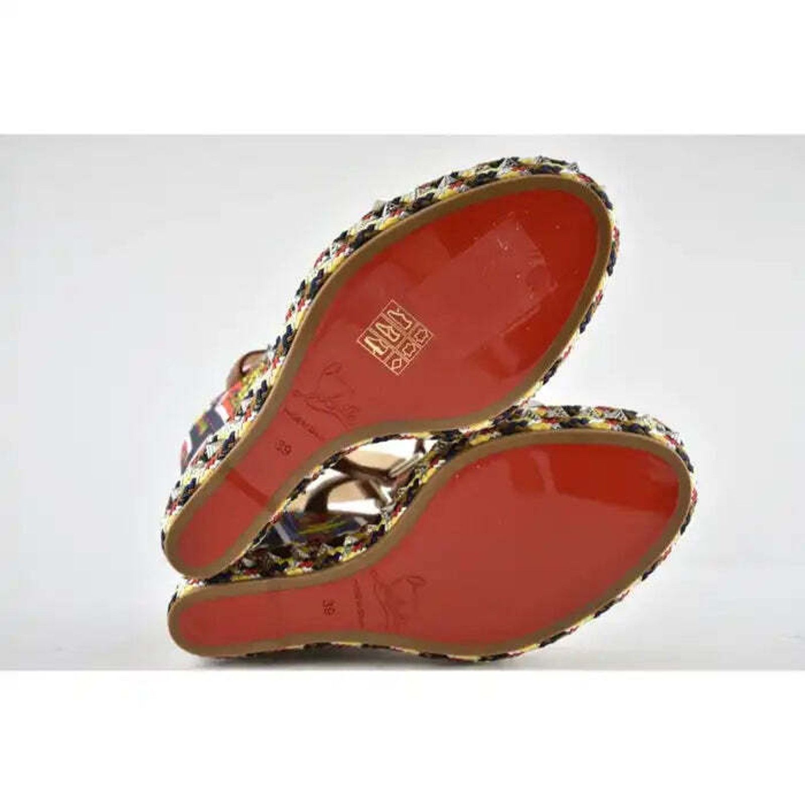 Christian Louboutin Pyraclou 110 Tarot Card Platform Wedge Sandal Heel Pump 39 Size US 9 / IT 39 - 12 Thumbnail