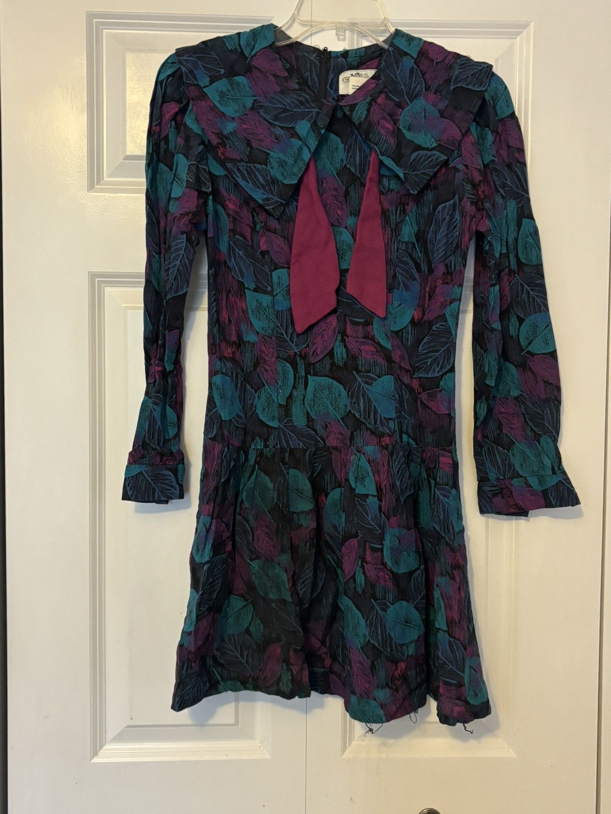 Vintage Vintage 70s Style Collared Necktie Mini Dress Print Small Size S / US 4 / IT 40 - 2 Thumbnail
