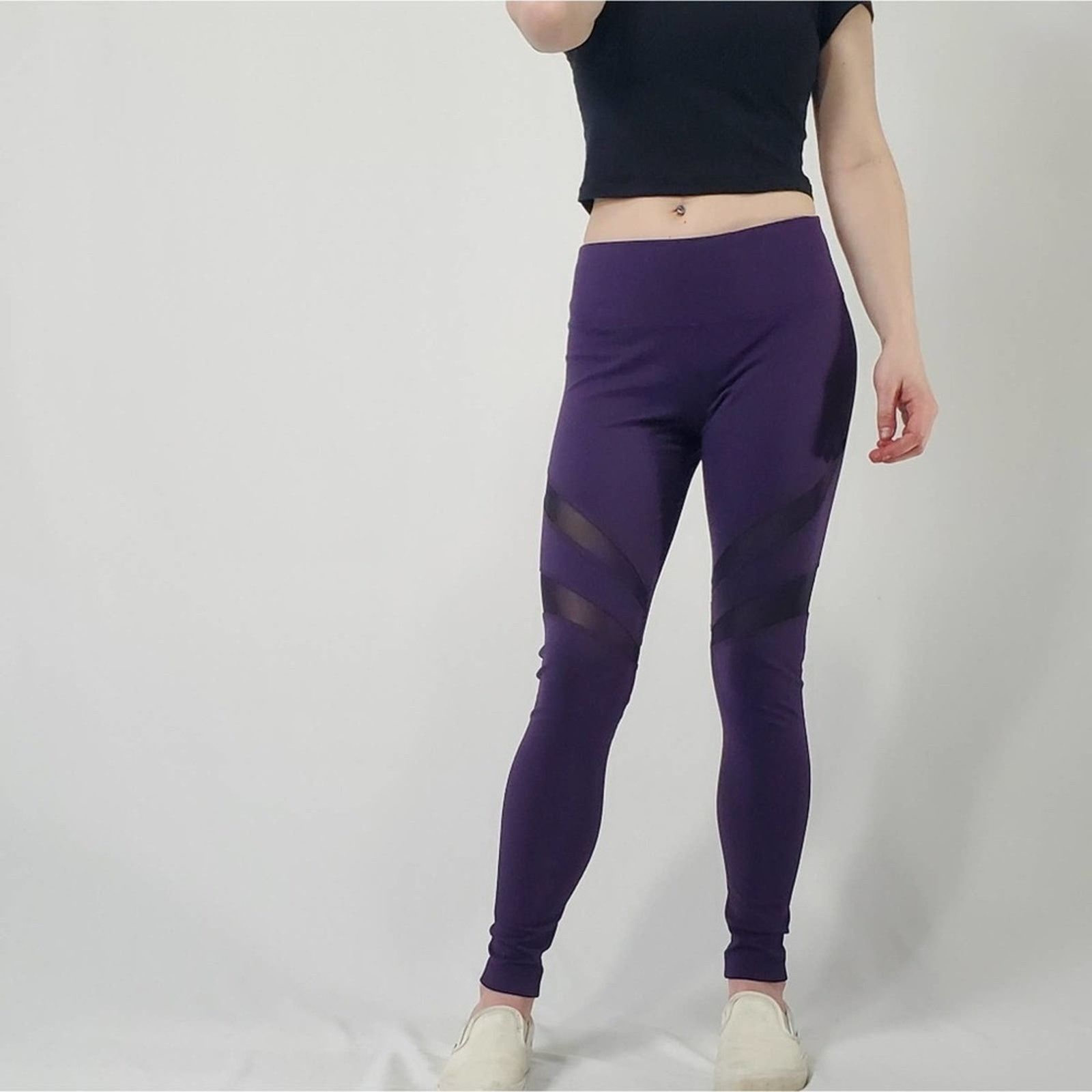 Designer Purple Yogalicious Legging Tights Yoga Pants - S Size 26" / US 2 / IT 38 - 2 Thumbnail