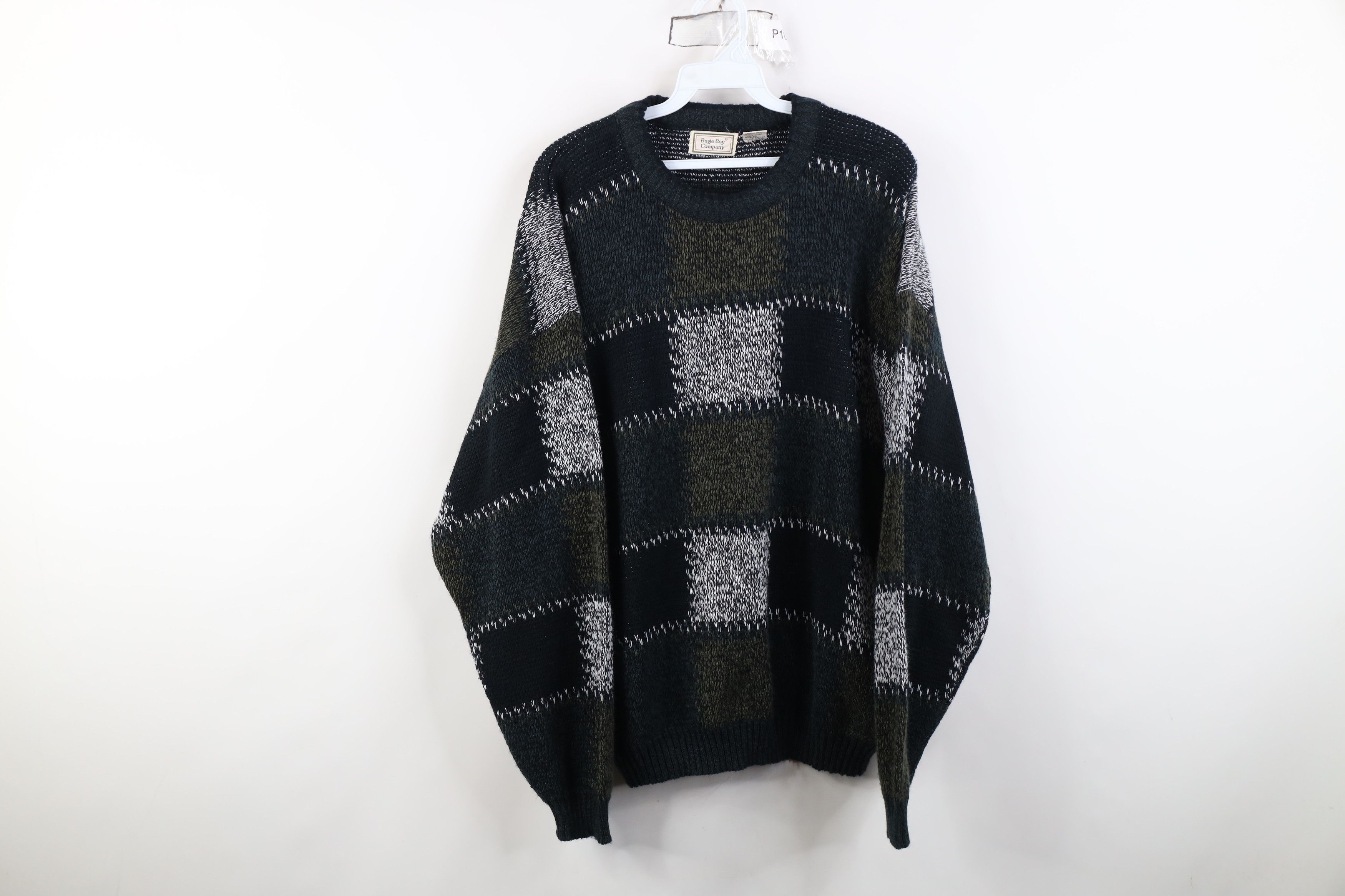 Vintage Vintage 90s Streetwear Checkered Knit Crewneck Sweater Size US L / EU 52-54 / 3 - 1 Thumbnail