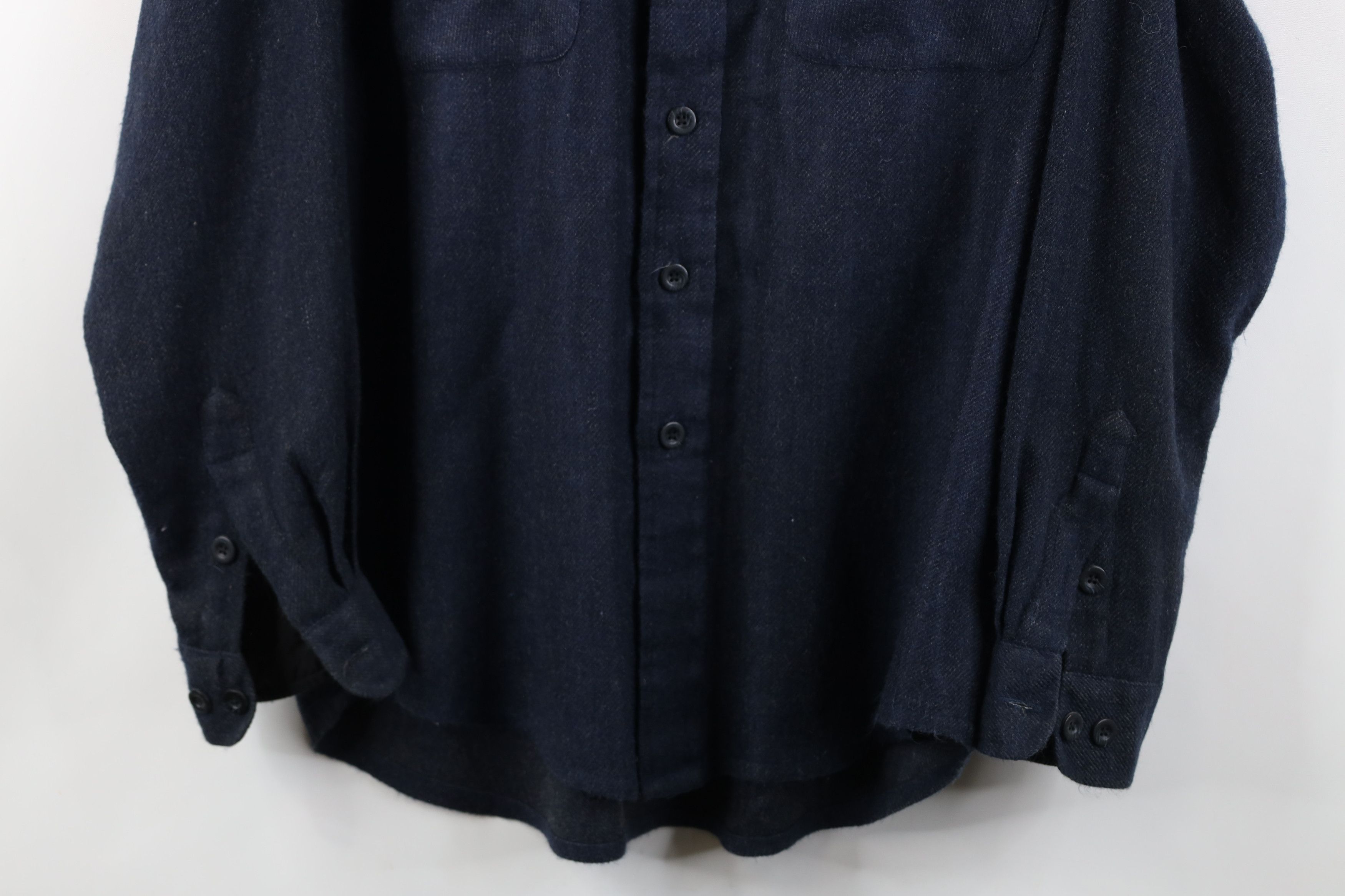 Vintage Vintage 90s Streetwear Wool Blend CPO Button Shirt Blue Size US M / EU 48-50 / 2 - 3 Thumbnail