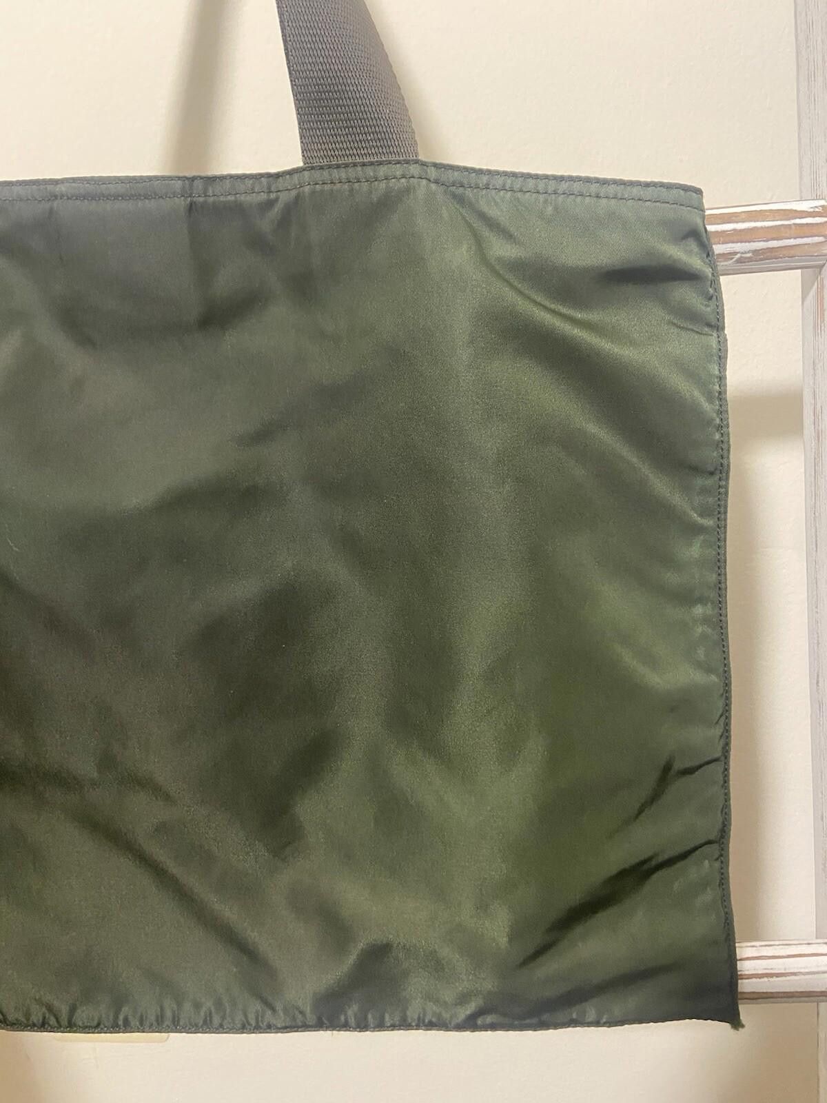 Prada Prada dark green brown nylon flat hand shoulder tote bag Size ONE SIZE - 5 Thumbnail