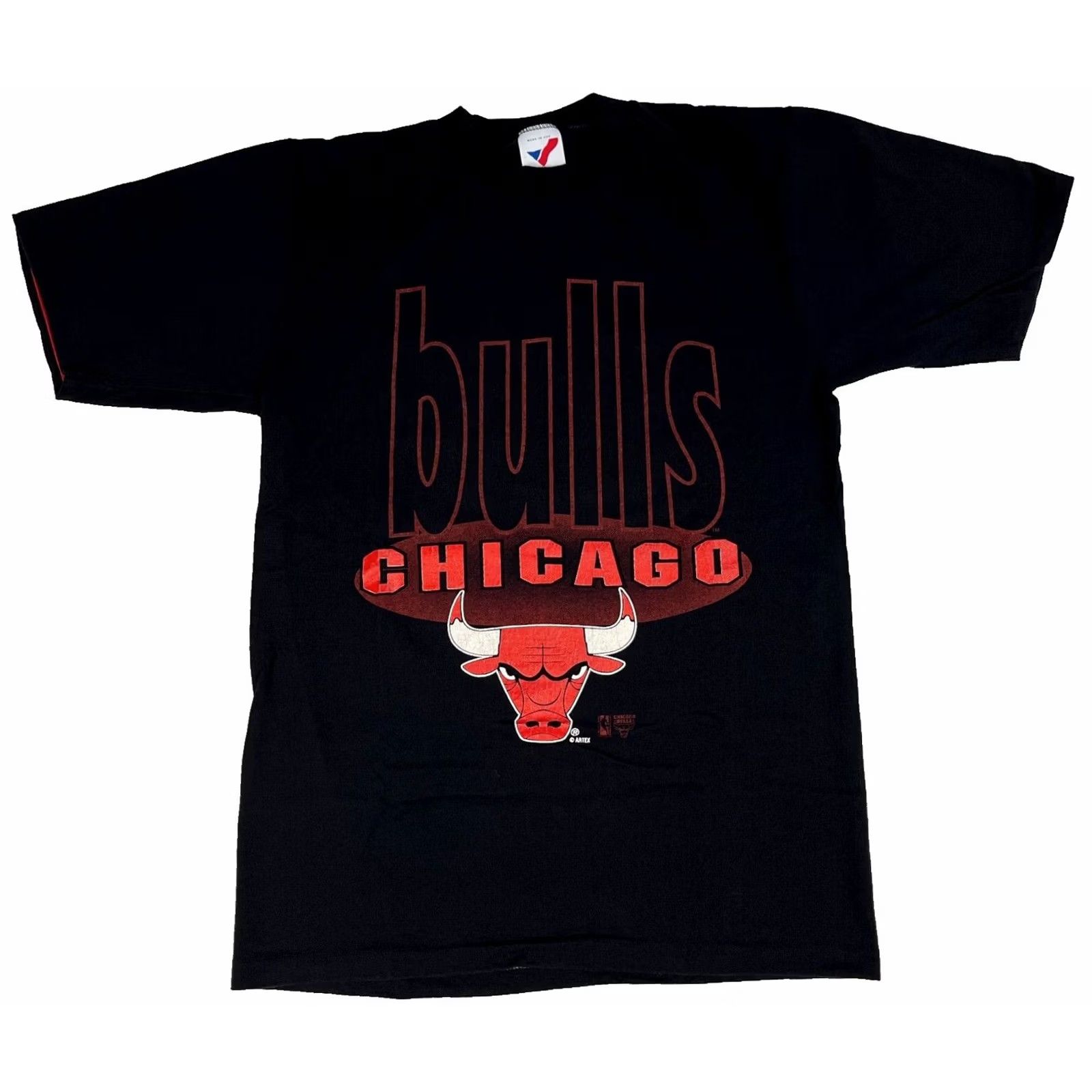 Vintage Artex Sportswear Men’s Vintage 90s Chicago Bulls T-Shirt Shirt Small Black 100% Cotton 1990s Sports Mens Size US S / EU 44-46 / 1 - 2 Thumbnail