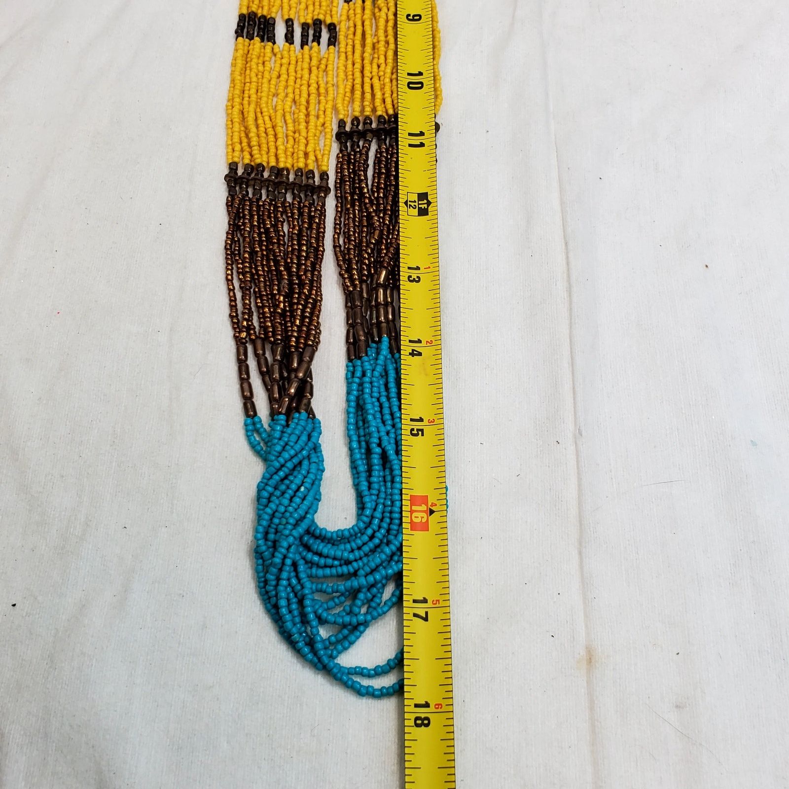 Other Vtg Necklace Seed Beads Southwestern Statement Tiered 34" Size ONE SIZE - 5 Thumbnail