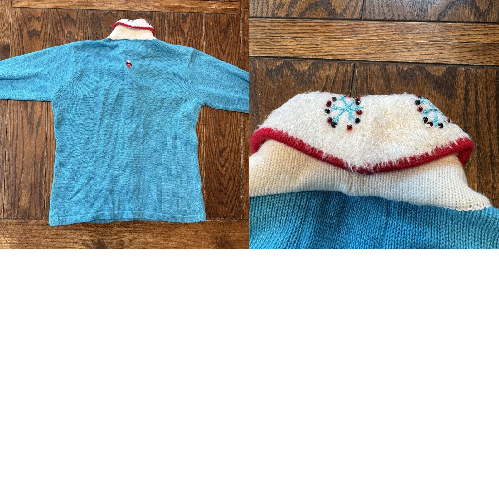 Vintage VINTAGE Storybook Knits Christmas Button Sweater Women’s M Snowman Winter Cardigan Knits Beaded Embroidered Blue Navy M Size M / US 6-8 / IT 42-44 - 8 Thumbnail
