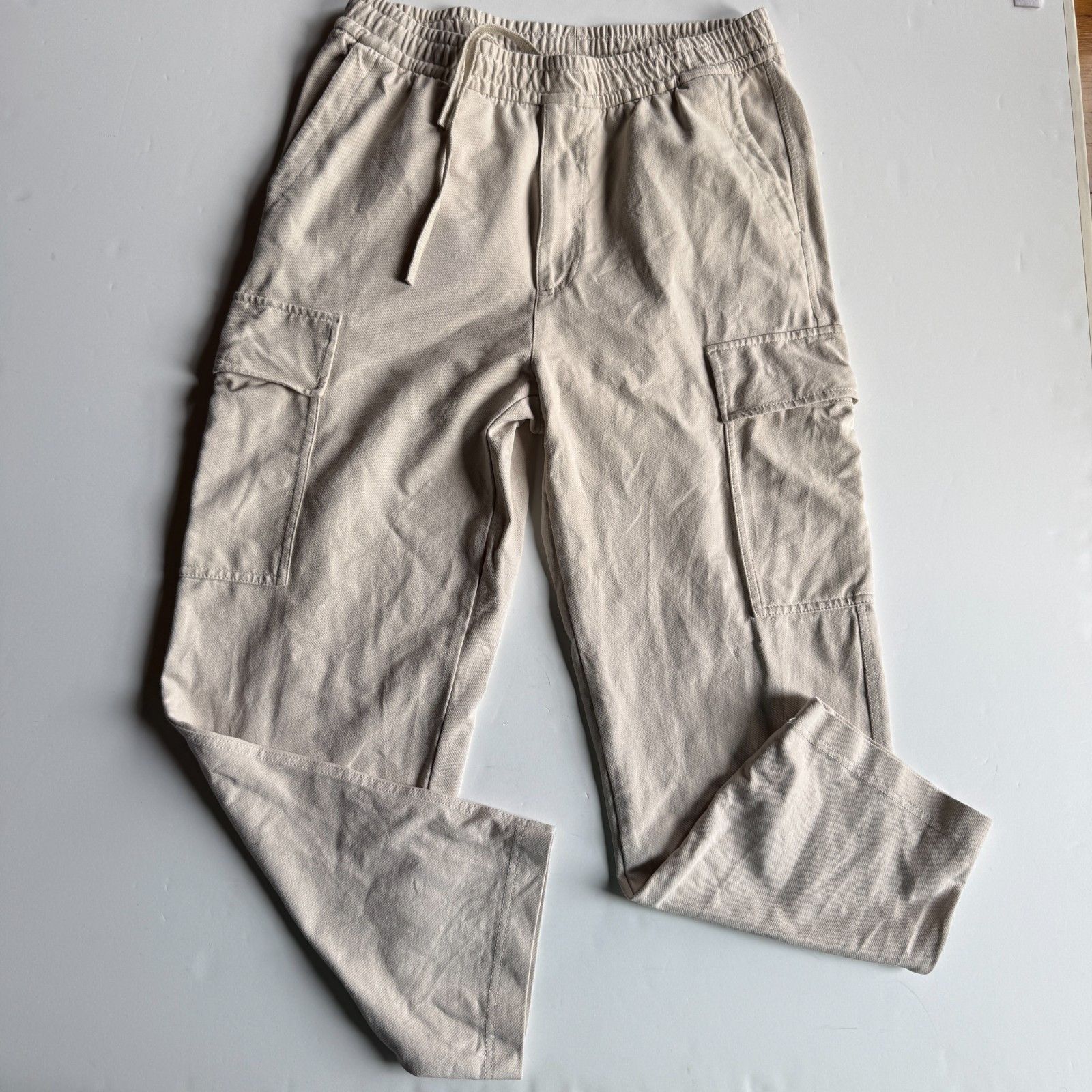 Uniqlo UNIQLO Cream Relaxed Utility Cargo Pants - Men's Medium Size US 32 / EU 48 - 2 Thumbnail