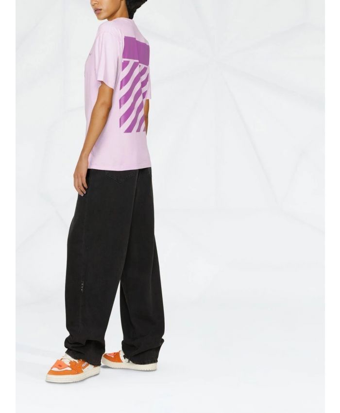 Off-White o1gr1nt1124 Diag Regular T-Shirt in Pink Size XS / US 0-2 / IT 36-38 - 4 Thumbnail