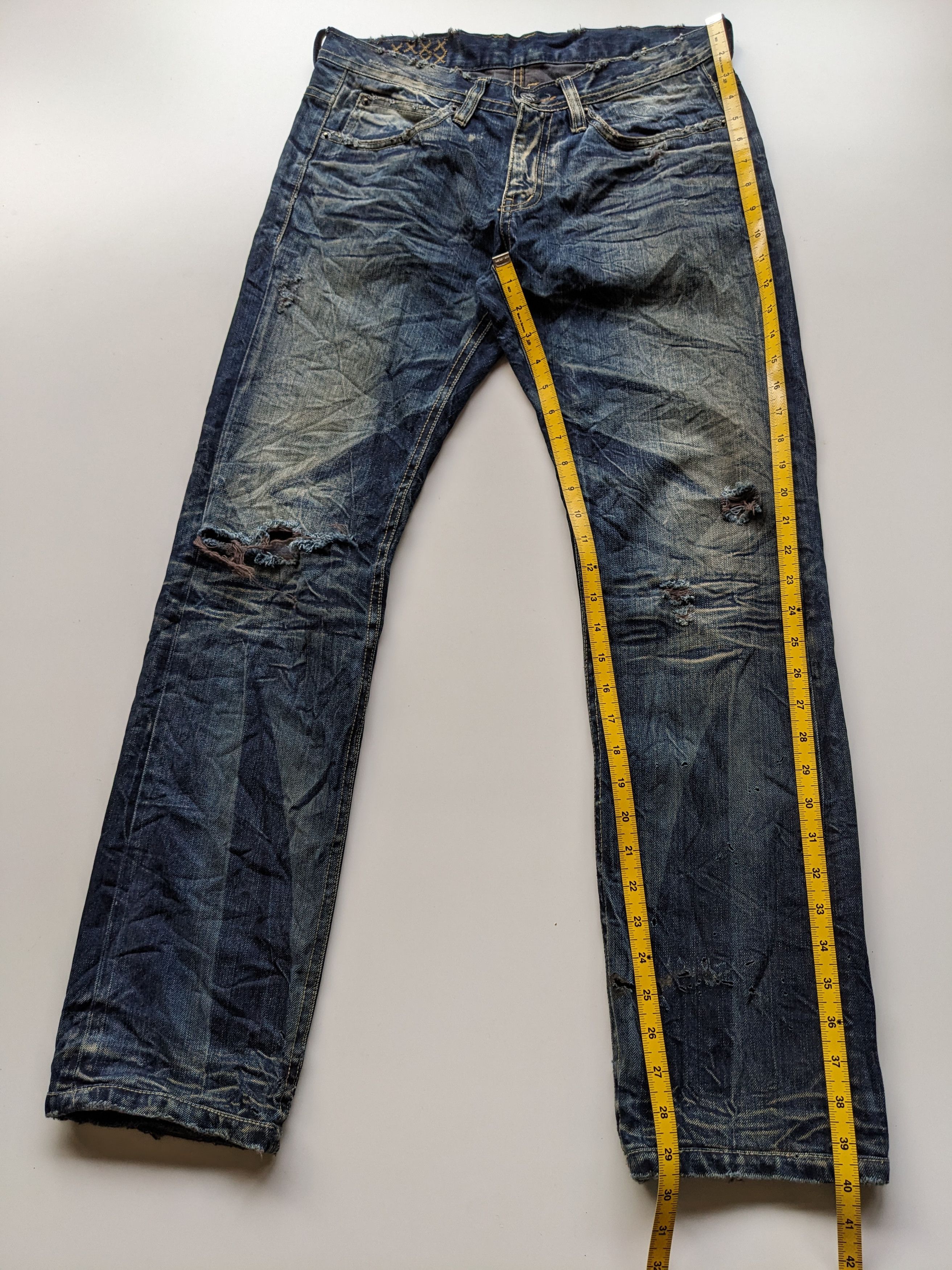 If Six Was Nine × Japanese Brand × Le Grande Bleu (L.G.B.) 2#1 Wrinkle design rusty jeans Size US 32 / EU 48 - 8 Thumbnail