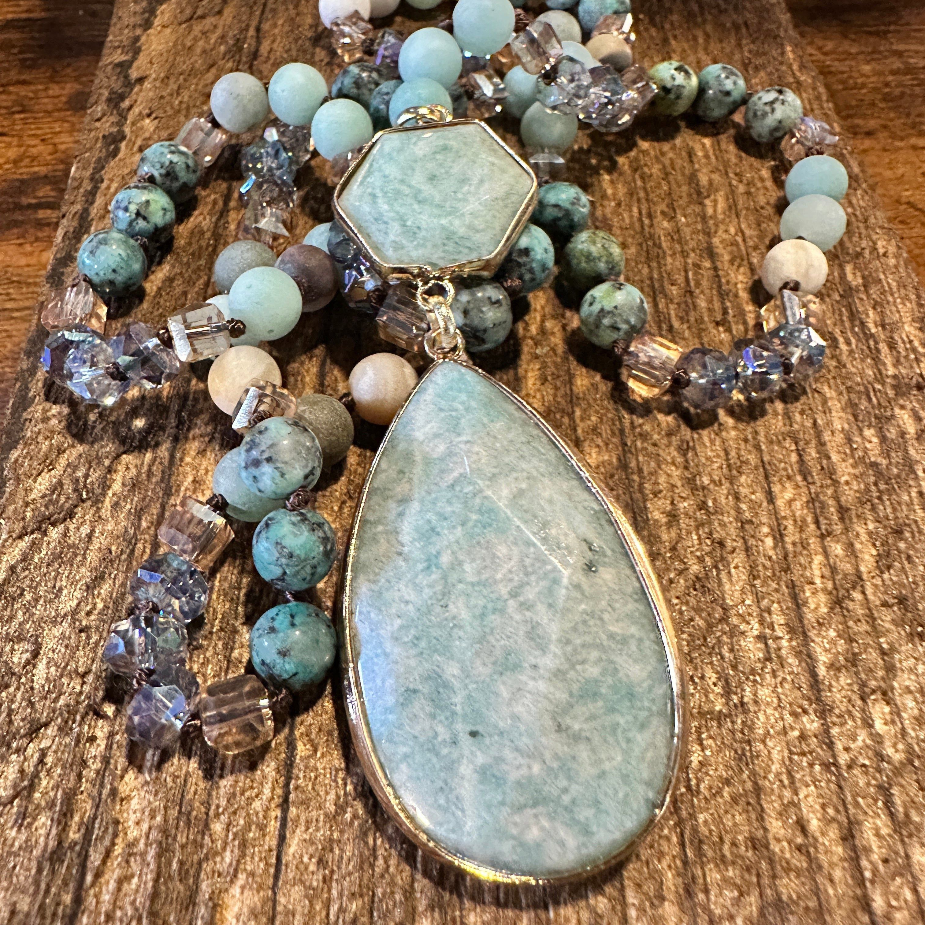 Other Bohemian Natural Stone Beads Pendant Necklace with Family Tr Size ONE SIZE - 5 Thumbnail
