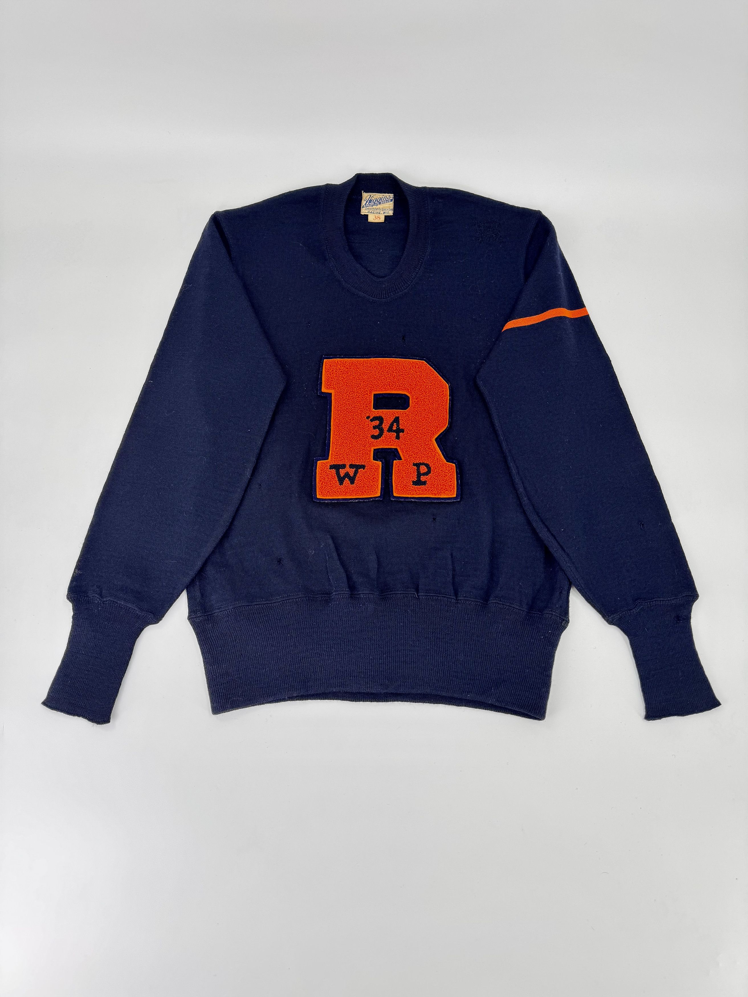 Vintage Vintage 1930s Navy Blue Wool Knit Varsity Sweater 38 Size US XS / EU 42 / 0 - 1 Thumbnail