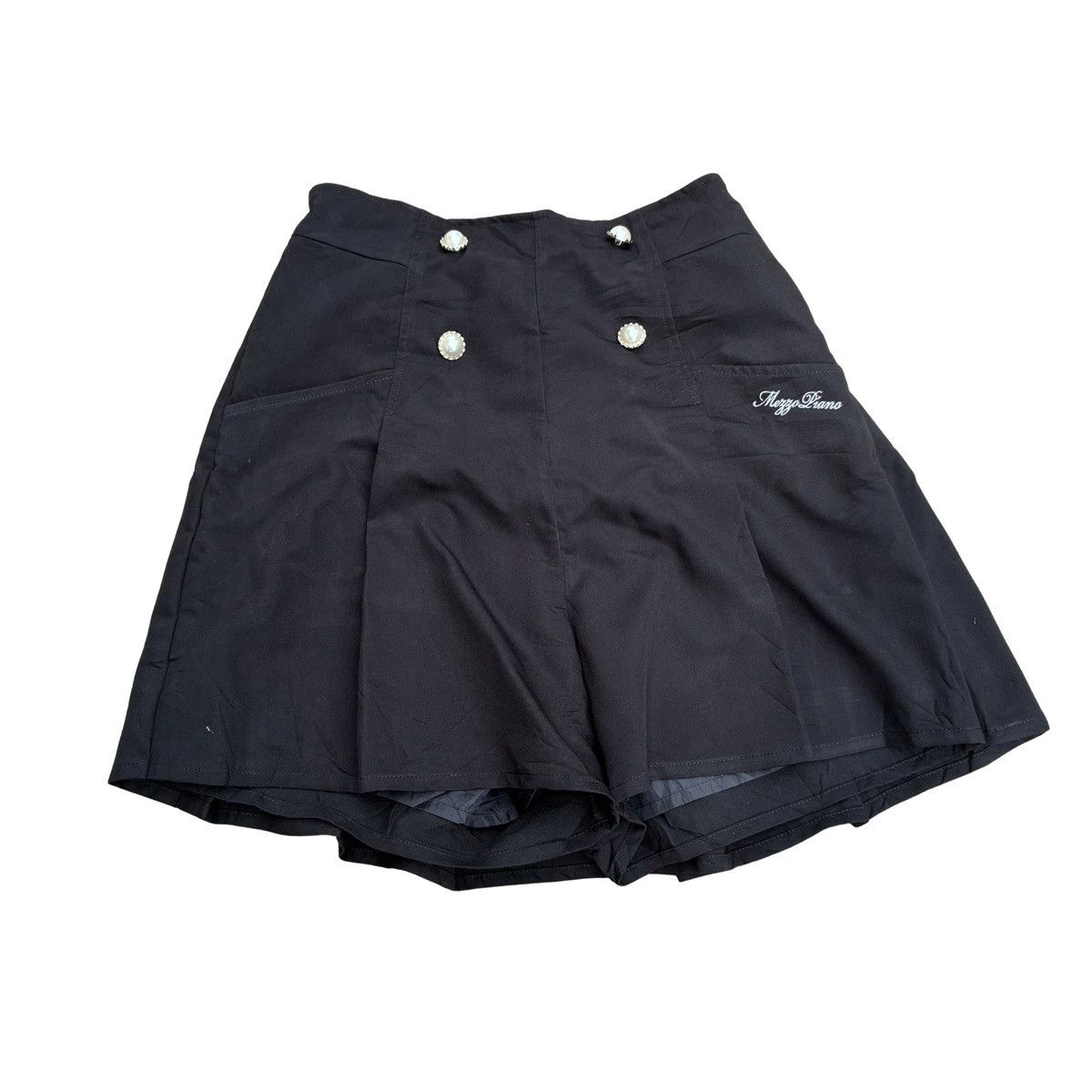 Japanese Brand Mezzo Piano Junior Cute Skirt Culottes Black Pearl Button Size 24" / US 00 / IT 34 - 1 Thumbnail