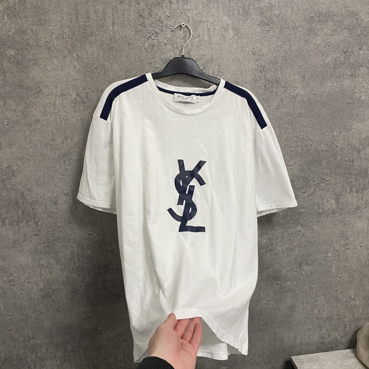 Yves Saint Laurent Vintage Yves Saint Laurent T-Shirt Big Logo YSL White Size US XL / EU 56 / 4 - 7 Thumbnail