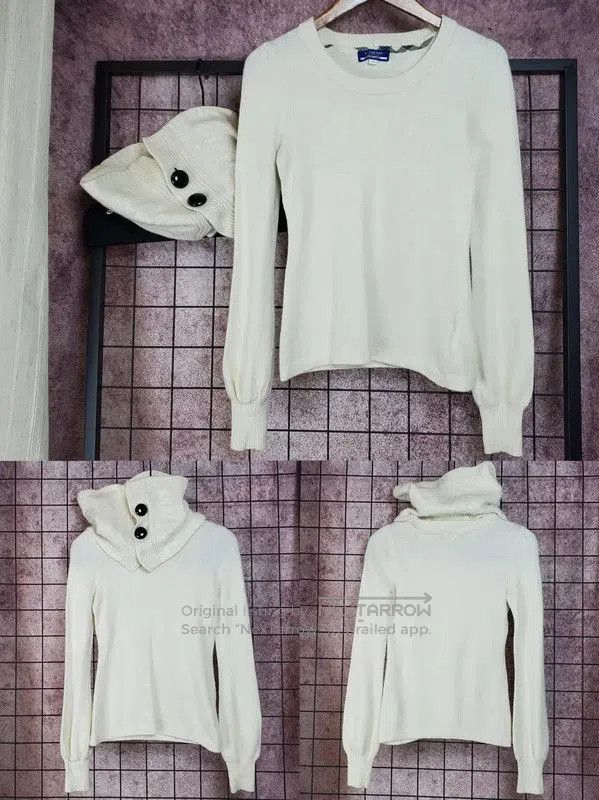 Burberry Burberry Cream Wool Blend Long Sleeve Sweater. Size S / US 4 / IT 40 - 3 Thumbnail