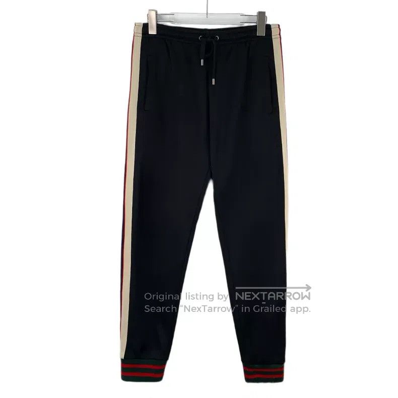 Gucci Gucci Size S Black side striped letter drawstring casual tr Size 25" / US 0 / IT 36 - 1 Thumbnail