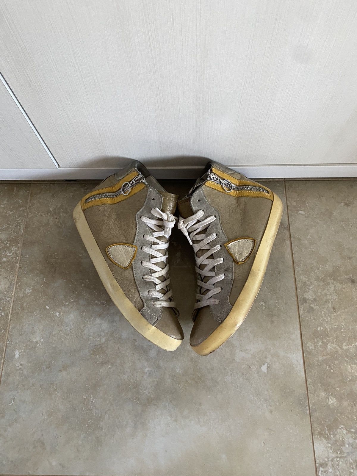 Philippe Model Vintage Philipe Model Paris Mid Brown 6 Distressed Sneakers Size US 8 / EU 41 - 3 Thumbnail