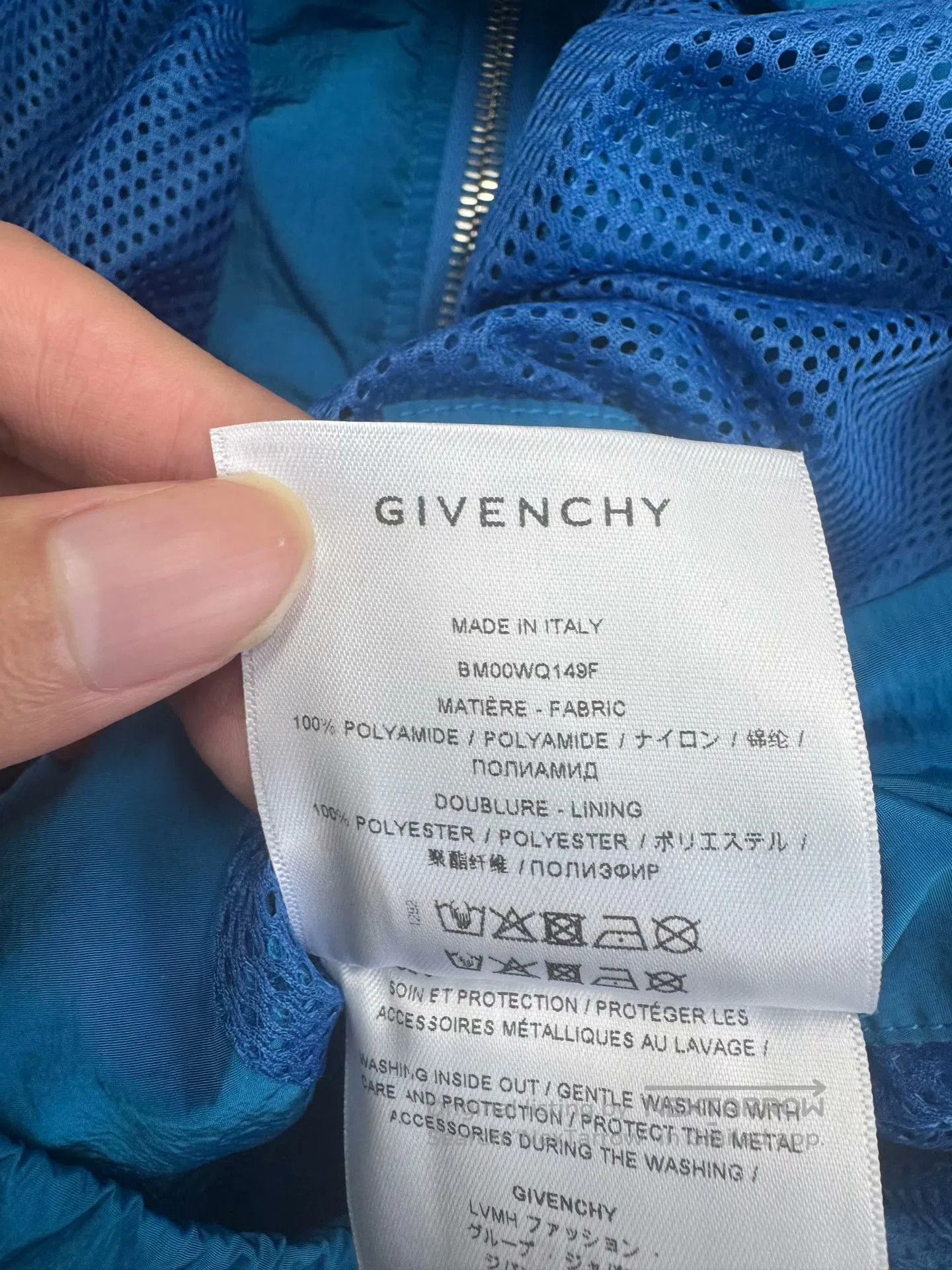 Givenchy Givenchy Blue Embroidered Letter Logo Zipper Jacket| Size US M / EU 48-50 / 2 - 4 Thumbnail