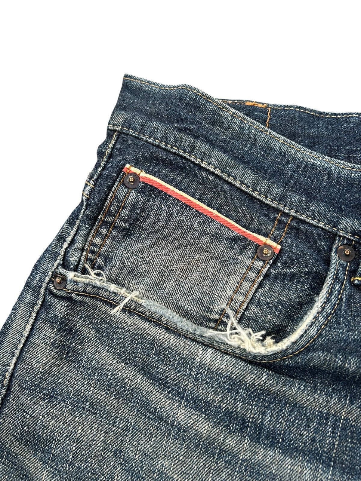 Kapital Vintage Buckle Back Edwin Selvedge Distressed Denim Jeans Size US 39 - 6 Thumbnail