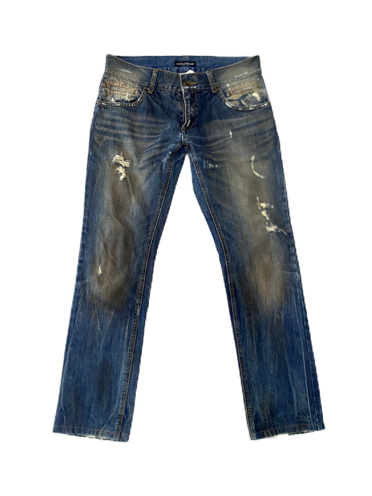 Dolce & Gabbana DOLCE & GABBANA DISTRESS DENIM RIPPED DESIGN Size US 32 / EU 48 - 1 Thumbnail