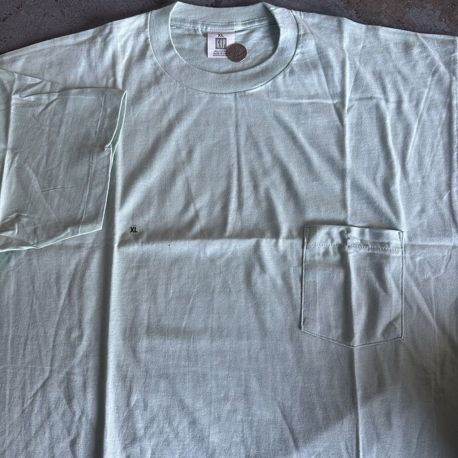 Gap × Vintage NWT Vintage 90s Gap Light Green Short Sleeve Pocket T-Shirt Size US XL / EU 56 / 4 - 2 Thumbnail