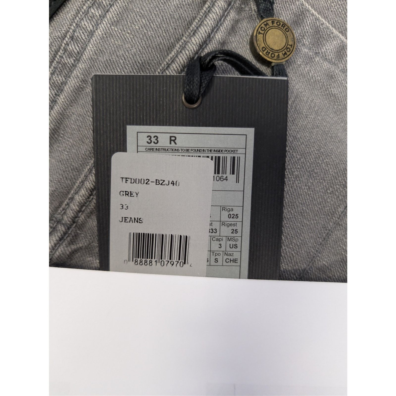 Tom Ford o1rshd1 Straight-Fit Denim Jeans in Grey Size US 33 - 20 Thumbnail
