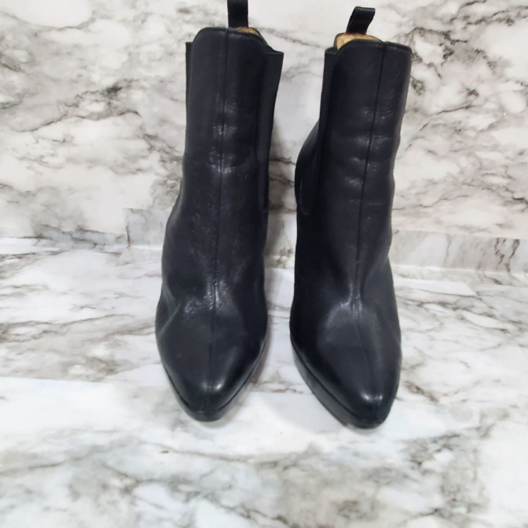 Michael Kors Michael Kors Boots Women's Chelsea Black Leather Stiletto Heel Chelsea Career Cocktail 7 Size US 7 / IT 37 - 2 Thumbnail