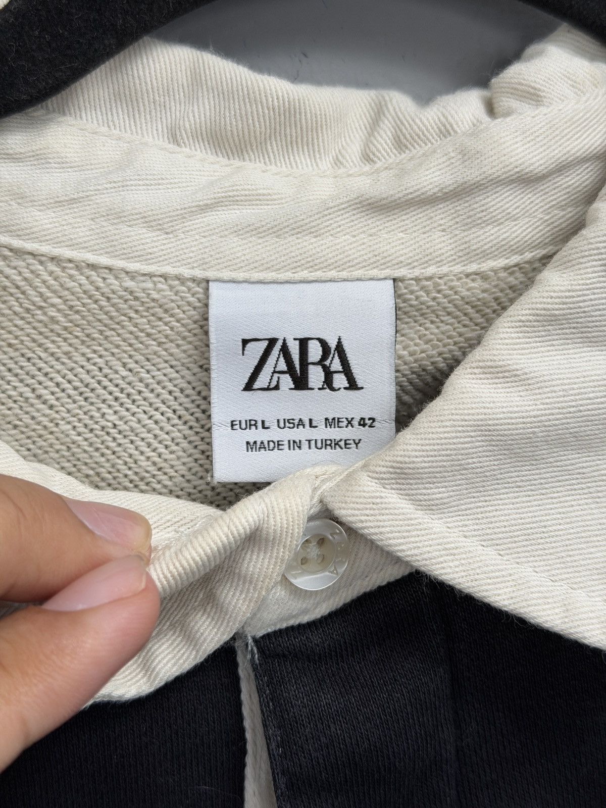Zara Zara Striped Long Sleeve Polo (Navy Blue Striped) Size US L / EU 52-54 / 3 - 3 Thumbnail