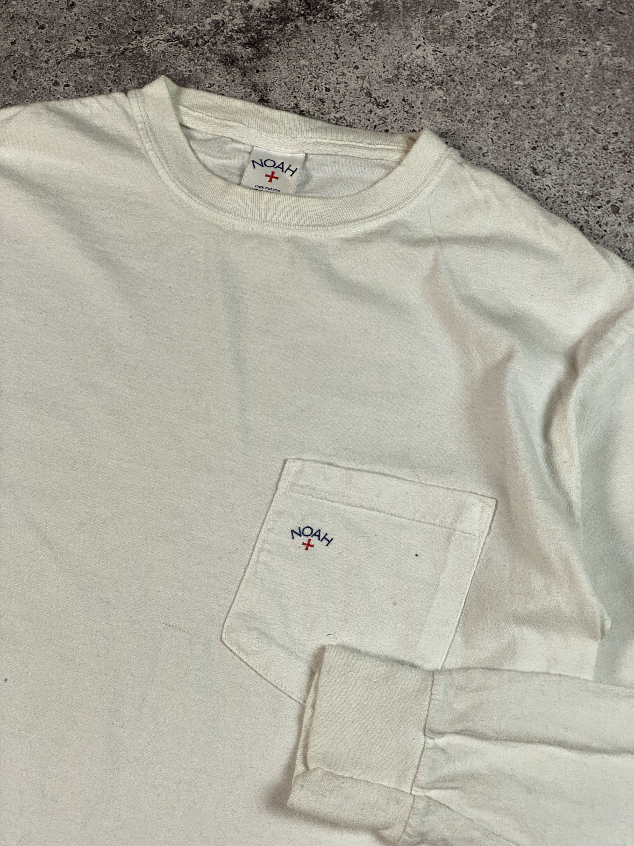 Noah Noah Core Logo Long Sleeve Pocket T Shirt White Size US M / EU 48-50 / 2 - 1 Thumbnail