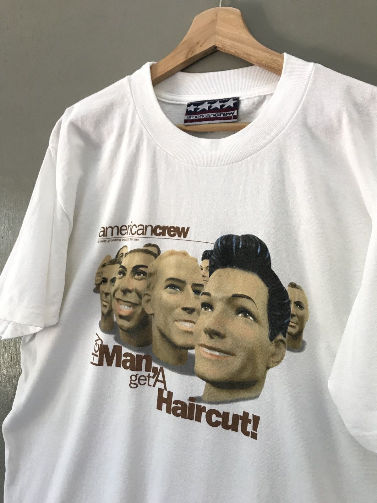 Vintage Vintage 90s American Crew "Haircut" Promo Graphic Art Tees Size US L / EU 52-54 / 3 - 2 Thumbnail