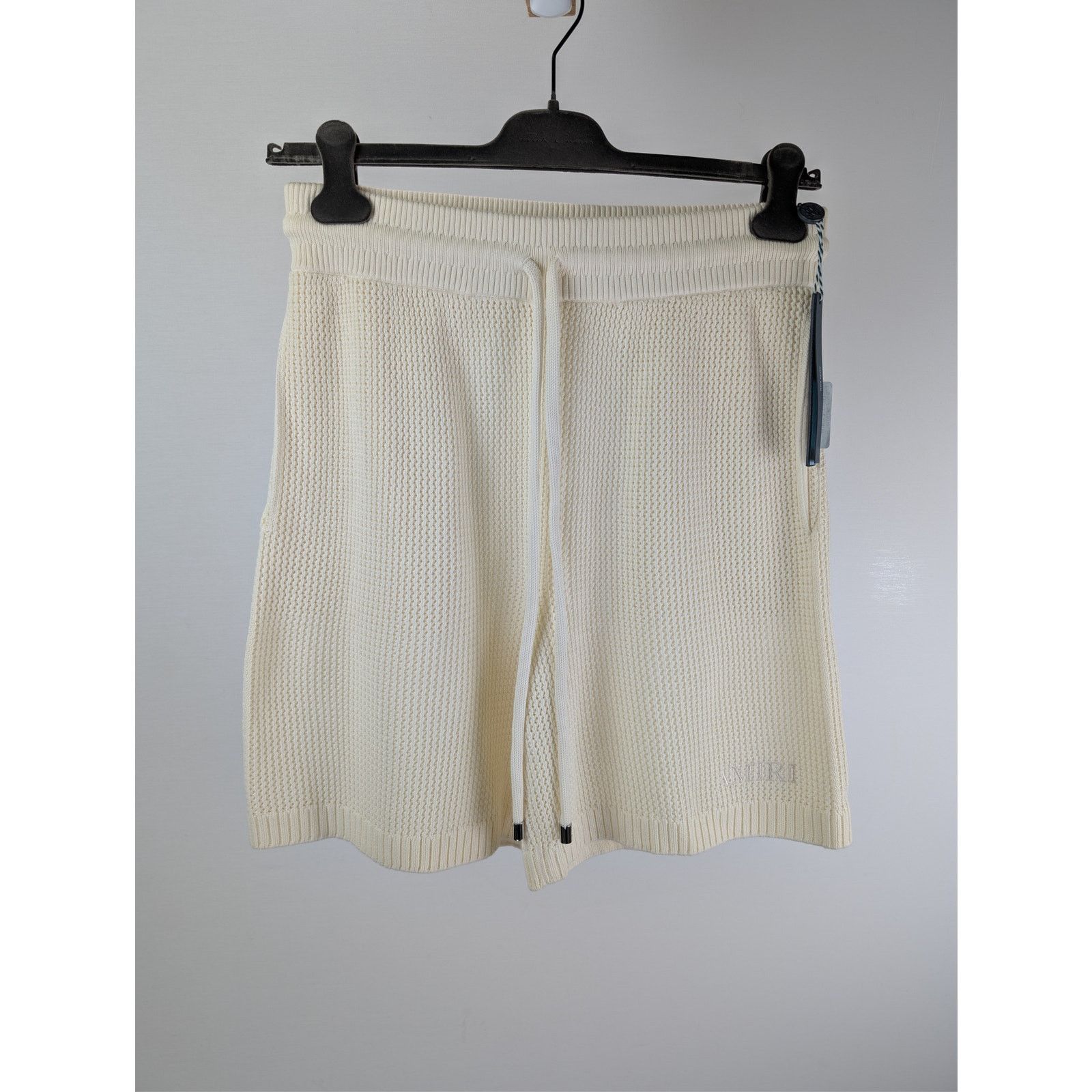 Amiri o1rshd1 Amiri Crochet Mesh Short Shorts in Ivory Size US 38 / EU 54 - 2 Thumbnail