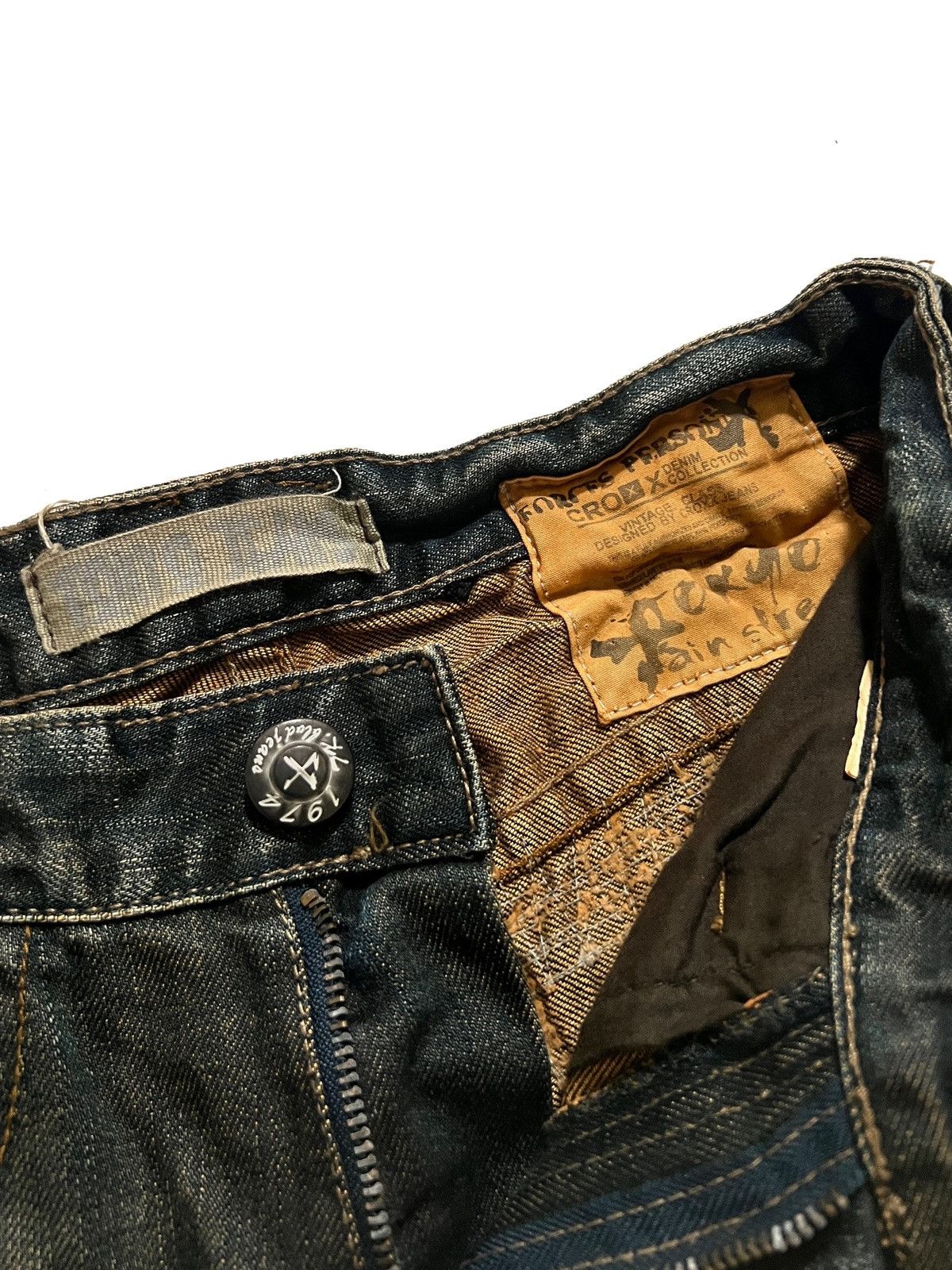 Japanese Brand Tokyo Boulevard Mud Wash Distressed Jeans Y2K Vkei Size US 29 - 8 Thumbnail
